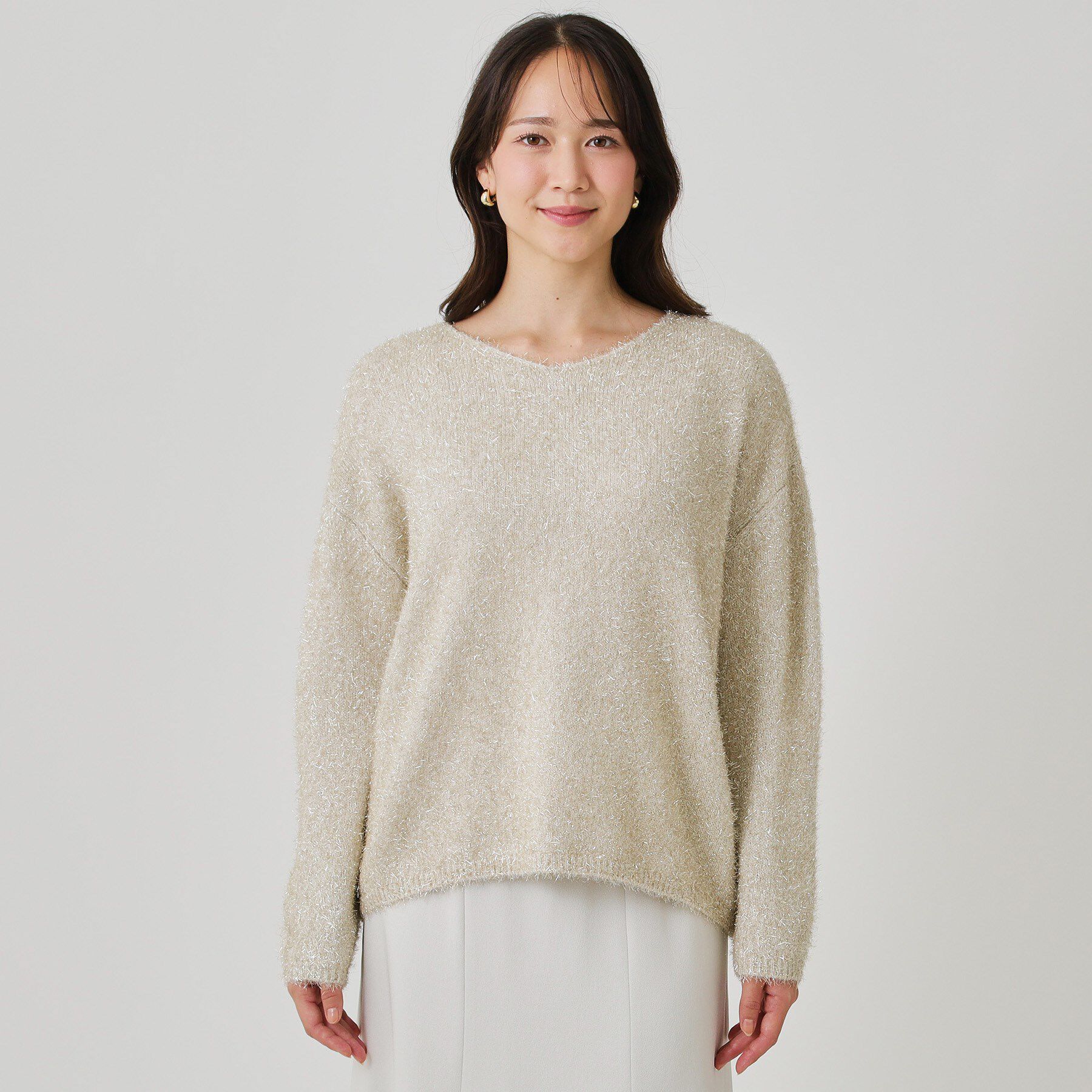 COUP DE CHANCE「【手洗い可】フェザーラメニットトップス」|ニット・セーター|