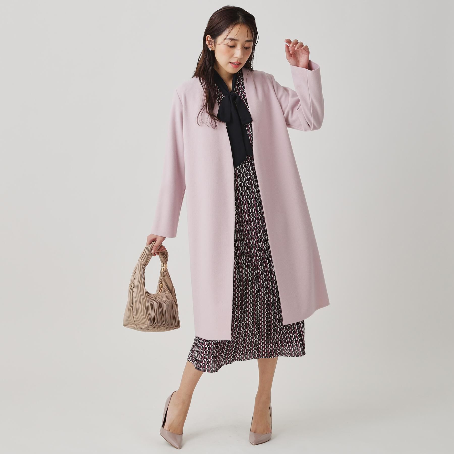 COUP DE CHANCE「【日本製／軽量】Iラインシルエットのコーディガン」|ノーカラーコート|