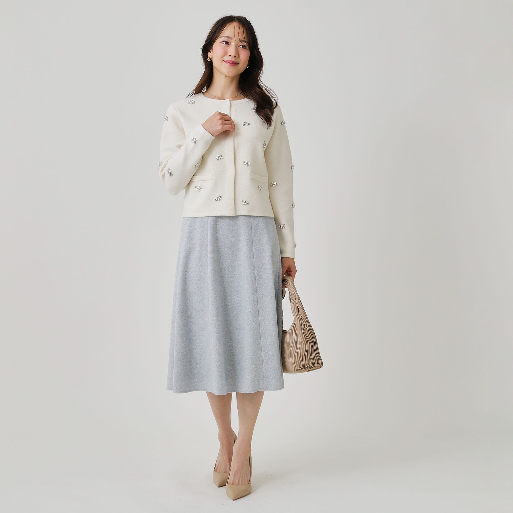 COUP DE CHANCE「【手洗い可】ビジュー付カーディガン」|カーディガン|