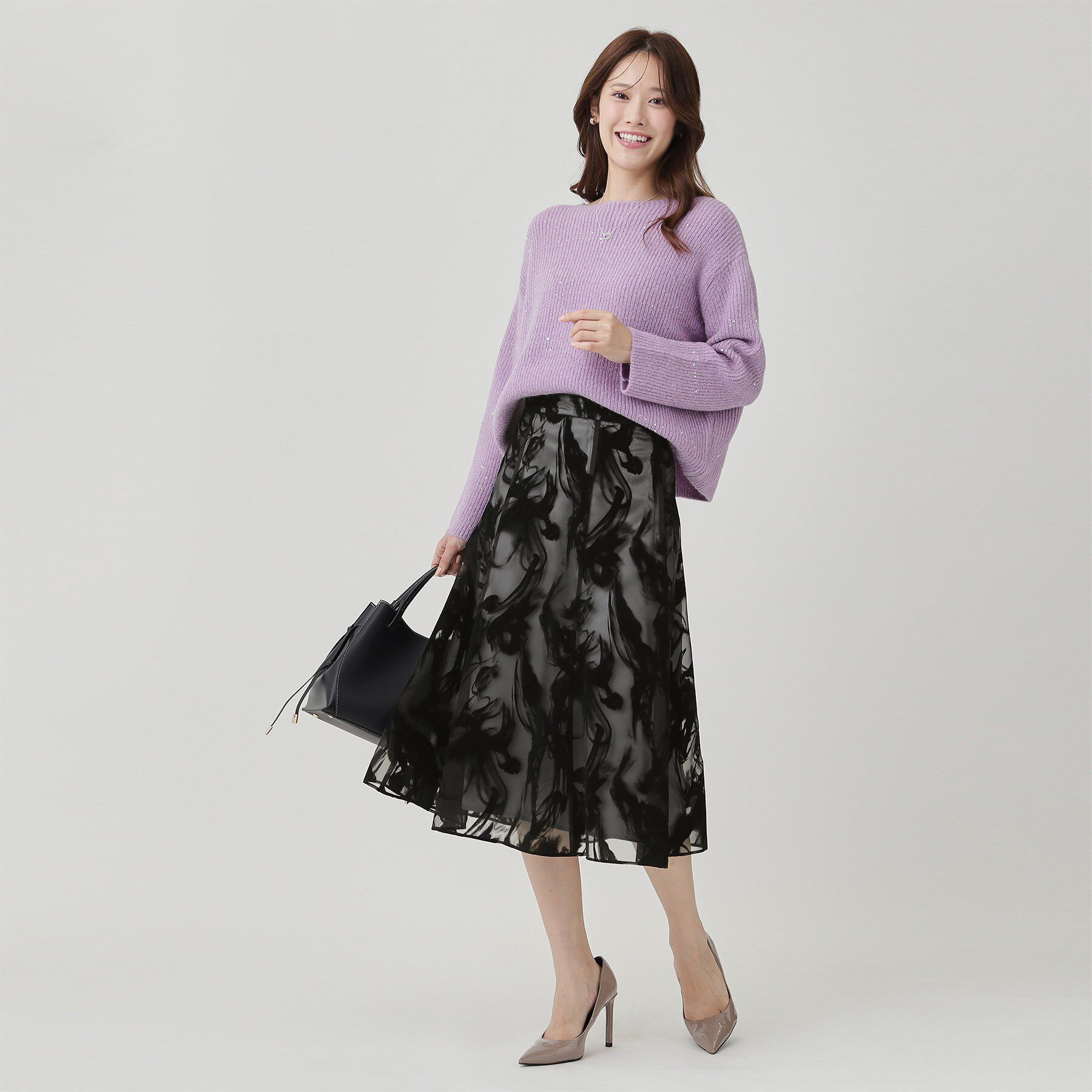 COUP DE CHANCE「【手洗い可／日本製】フロッキープリントのスカート」|スカート|