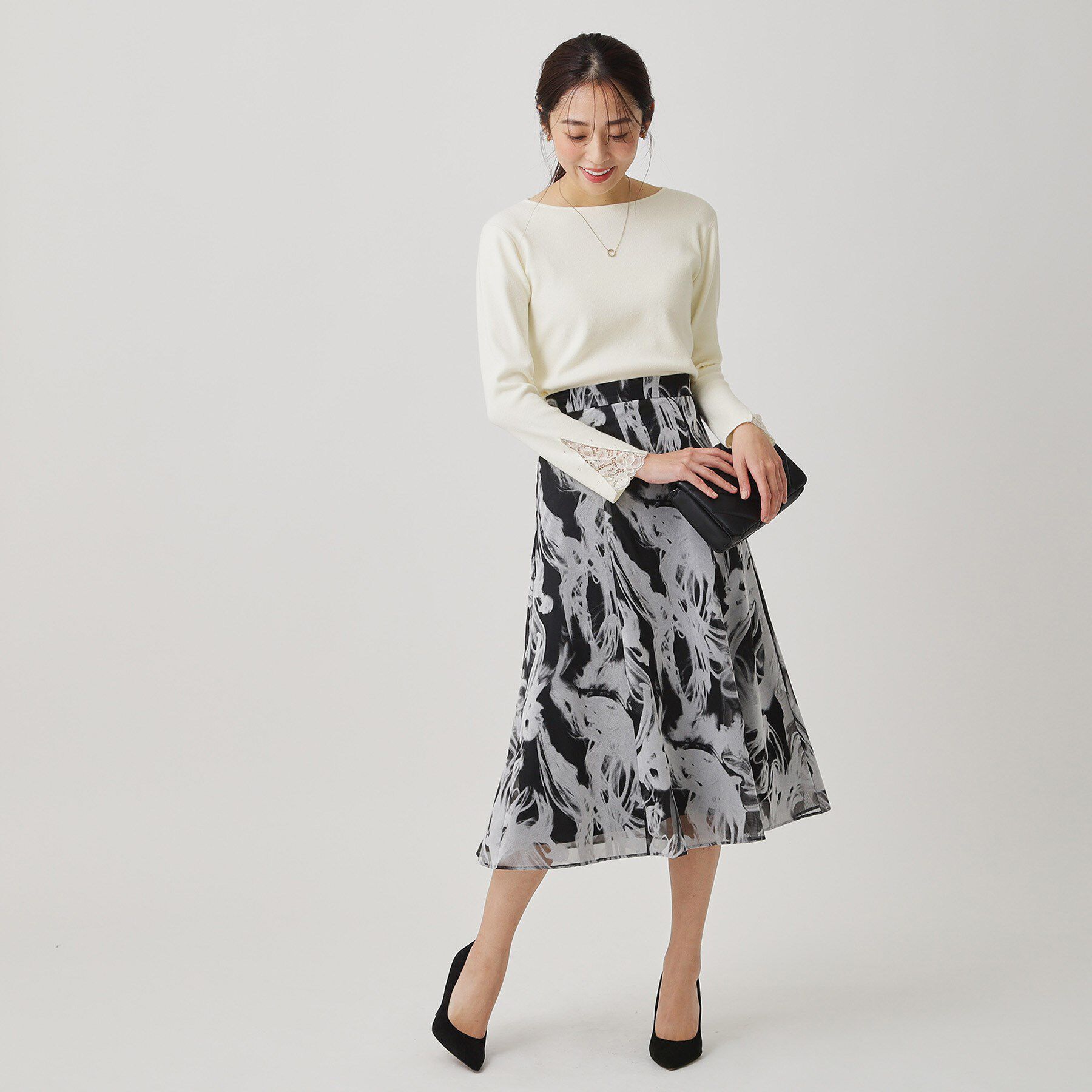 COUP DE CHANCE「【手洗い可】袖口レースコンパクトニット」|ニット・セーター|