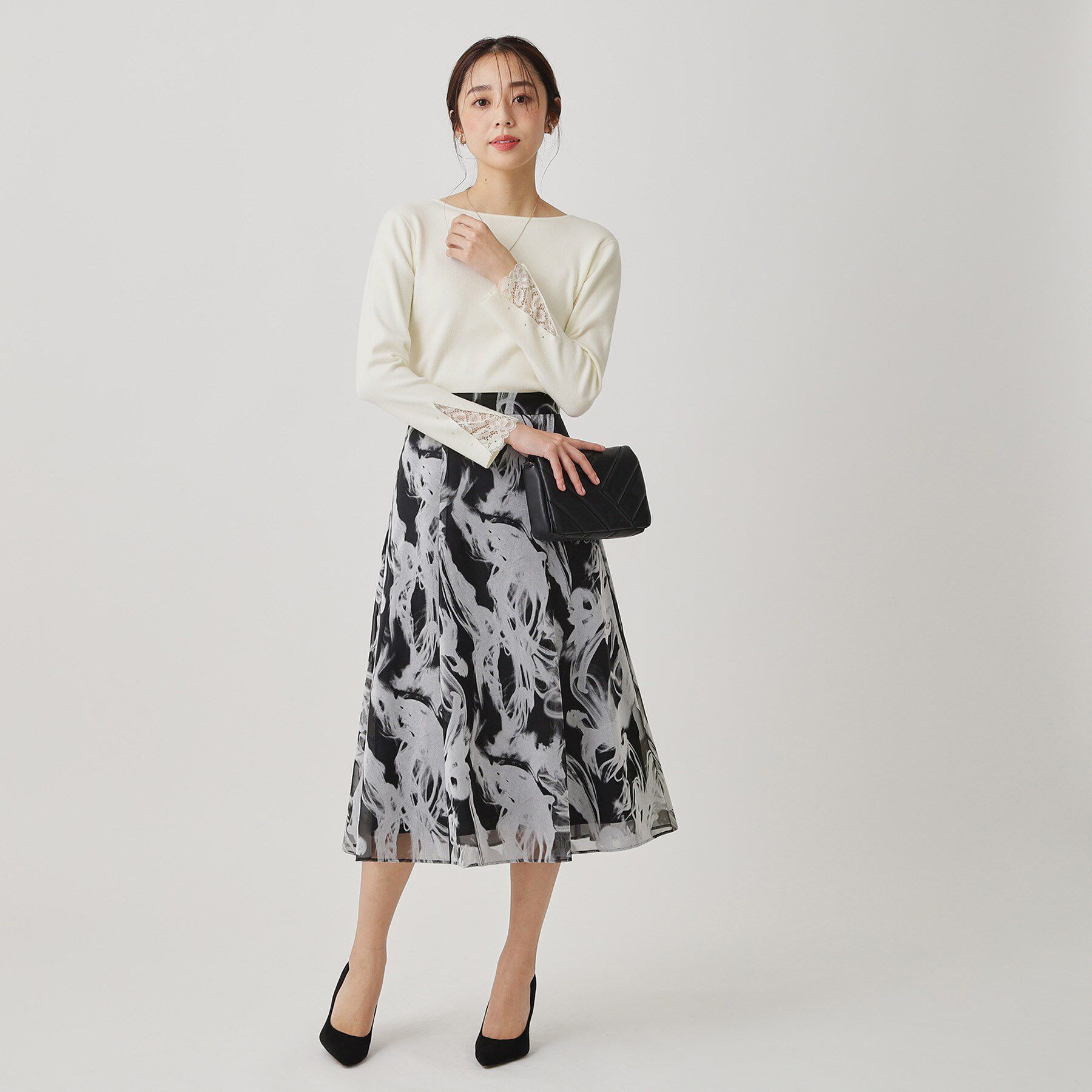 COUP DE CHANCE「【手洗い可】袖口レースコンパクトニット」|ニット・セーター|