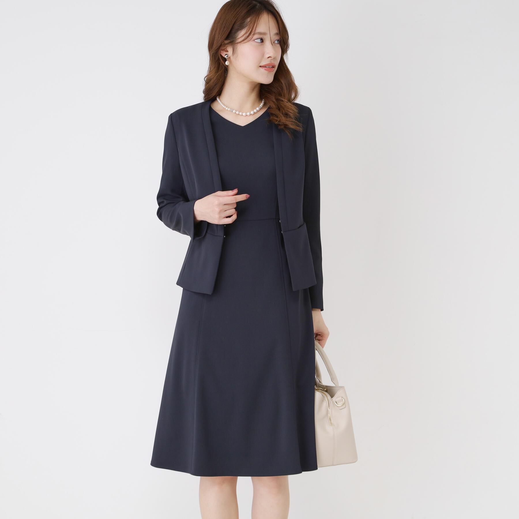 COUP DE CHANCE「【手洗い可／日本製／伸縮性／スーツ可】カラーレスジャケット」|ノーカラージャケット|