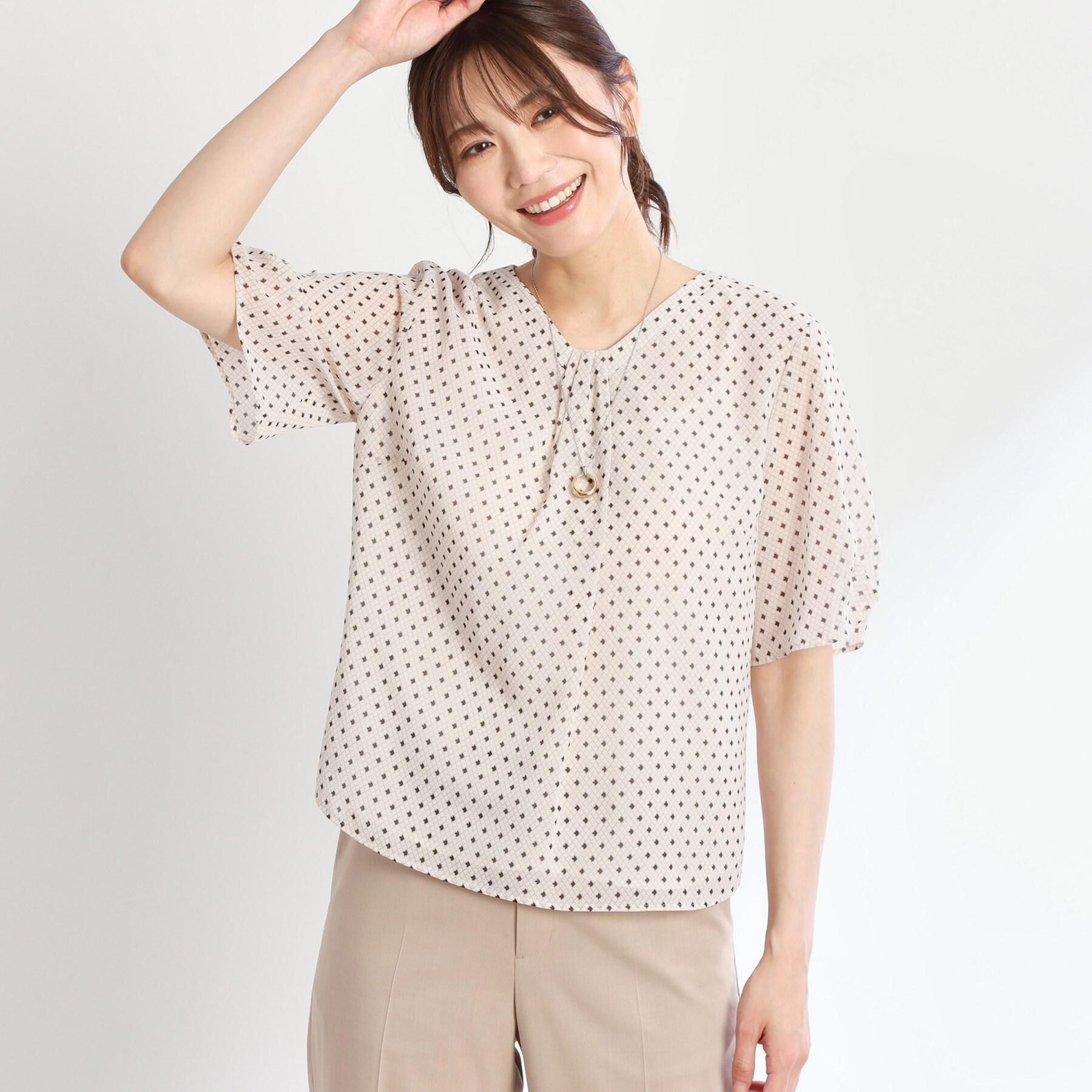 Reflect「【マシンウォッシュ可／セットアップ可】コツキ柄プリントブラウス」|シャツ・ブラウス|