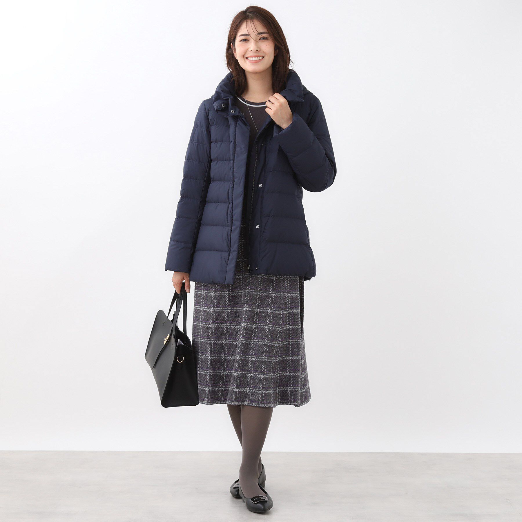 Reflect「【定番人気】フーデッドミドルダウンコート」|ダウン|