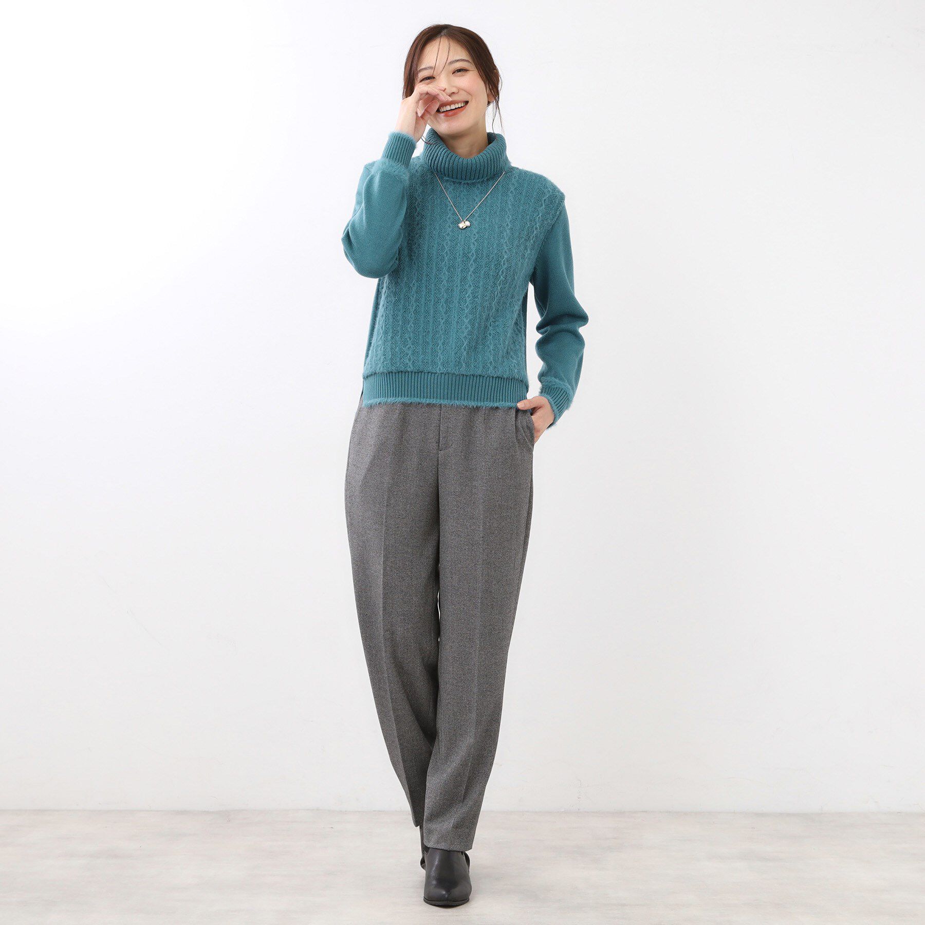 Reflect「【ほんのりラメ感◎】ふわふわフェザーヤーンハイネックニット」|ニット・セーター|