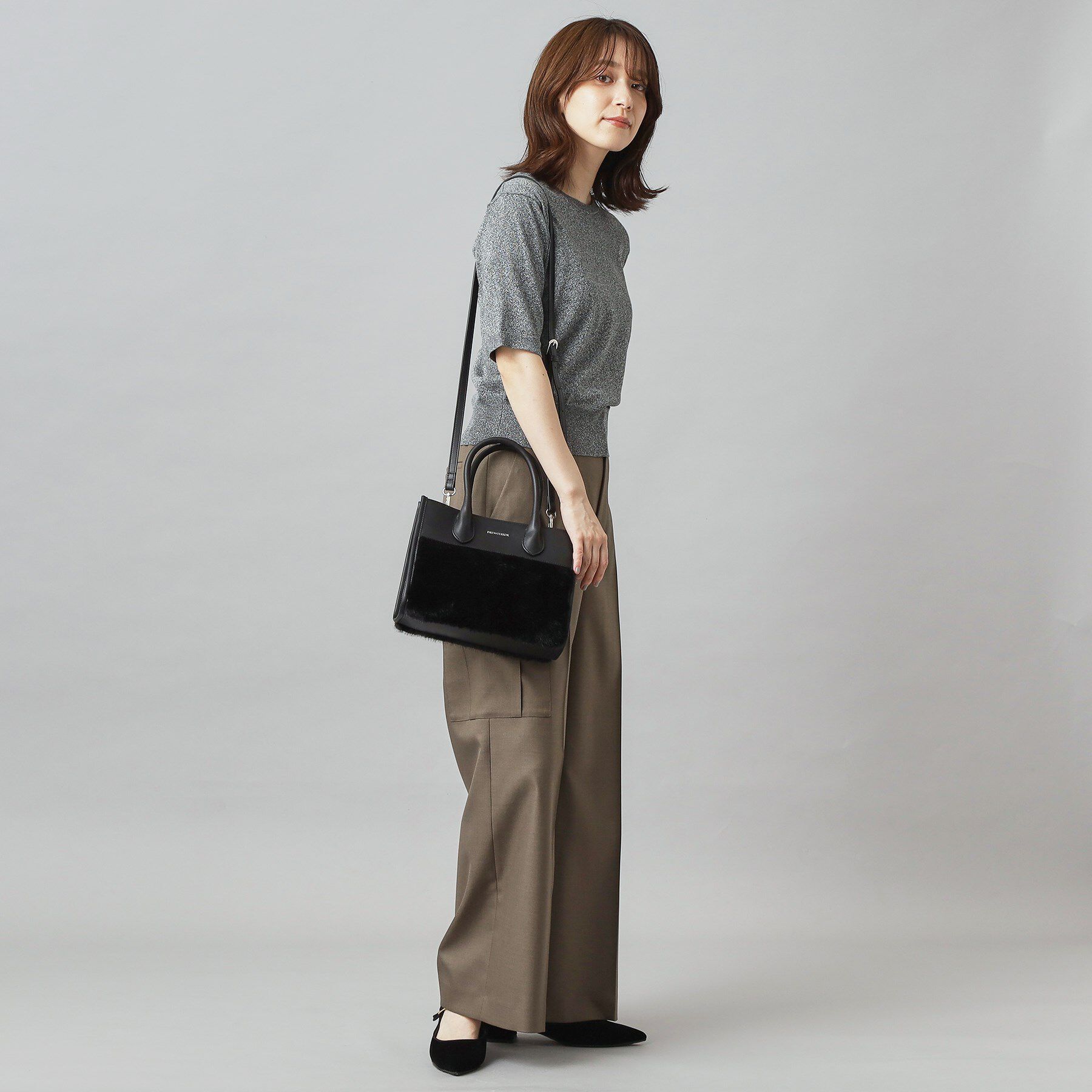 DRESSTERIOR「【CLASSY.12月号掲載】フェイクファーコンビリサイクルレザートートバッグ」|トートバッグ|