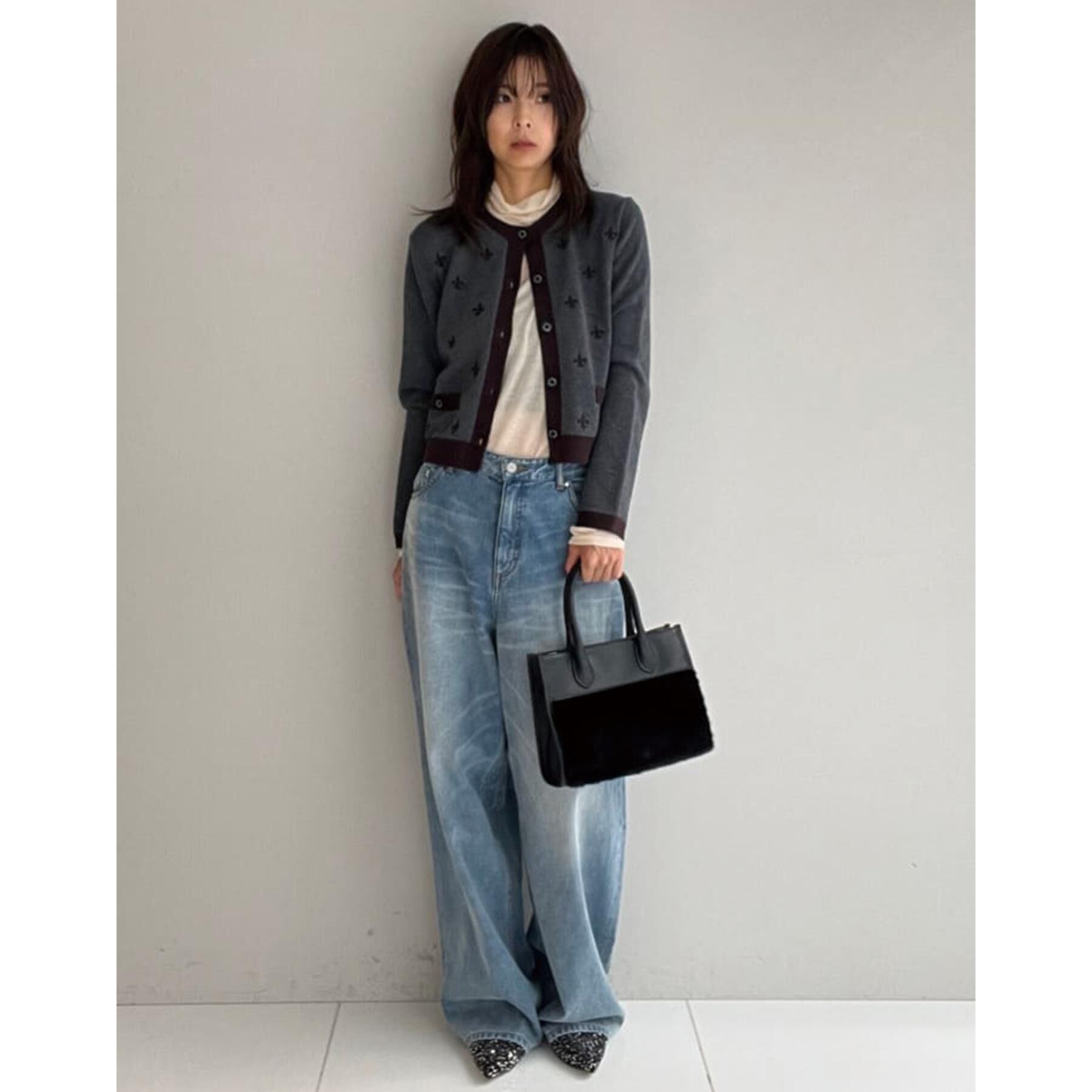 DRESSTERIOR「【CLASSY.12月号掲載】フェイクファーコンビリサイクルレザートートバッグ」|トートバッグ|