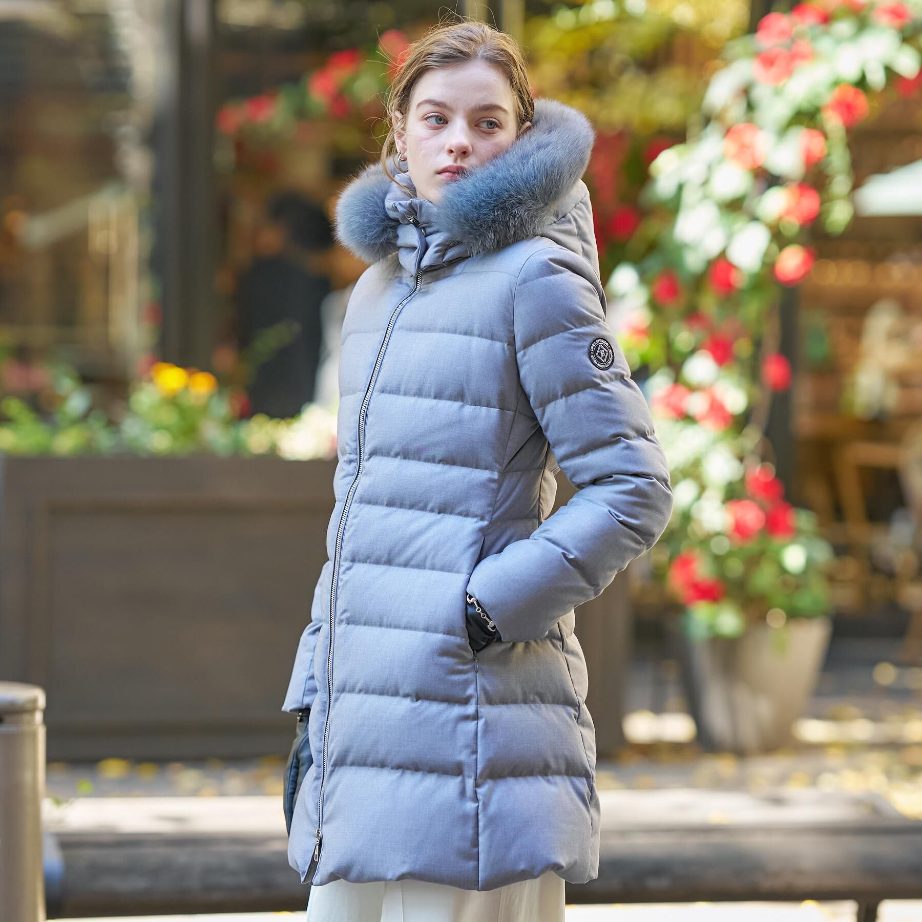 DRESSTERIOR「【CLASSY.12月号掲載/フード＆ファー取り外し可】ブルーFOXファー ホワイトグースダウン」|ダウン|