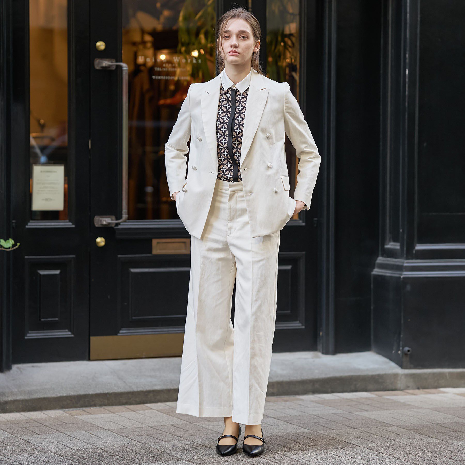 DRESSTERIOR「リネンブレンドWブレストジャケット」|テーラードジャケット|