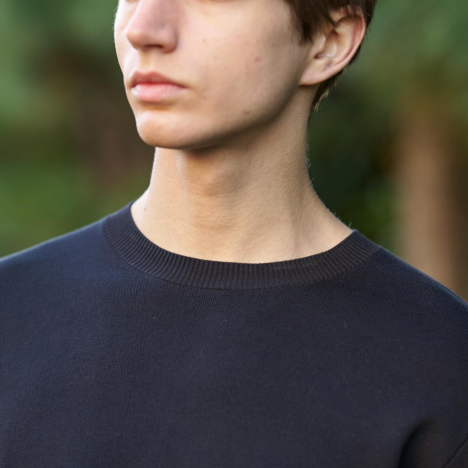 DRESSTERIOR「コットンスムース アームラインクルーネック」|ニット・セーター|