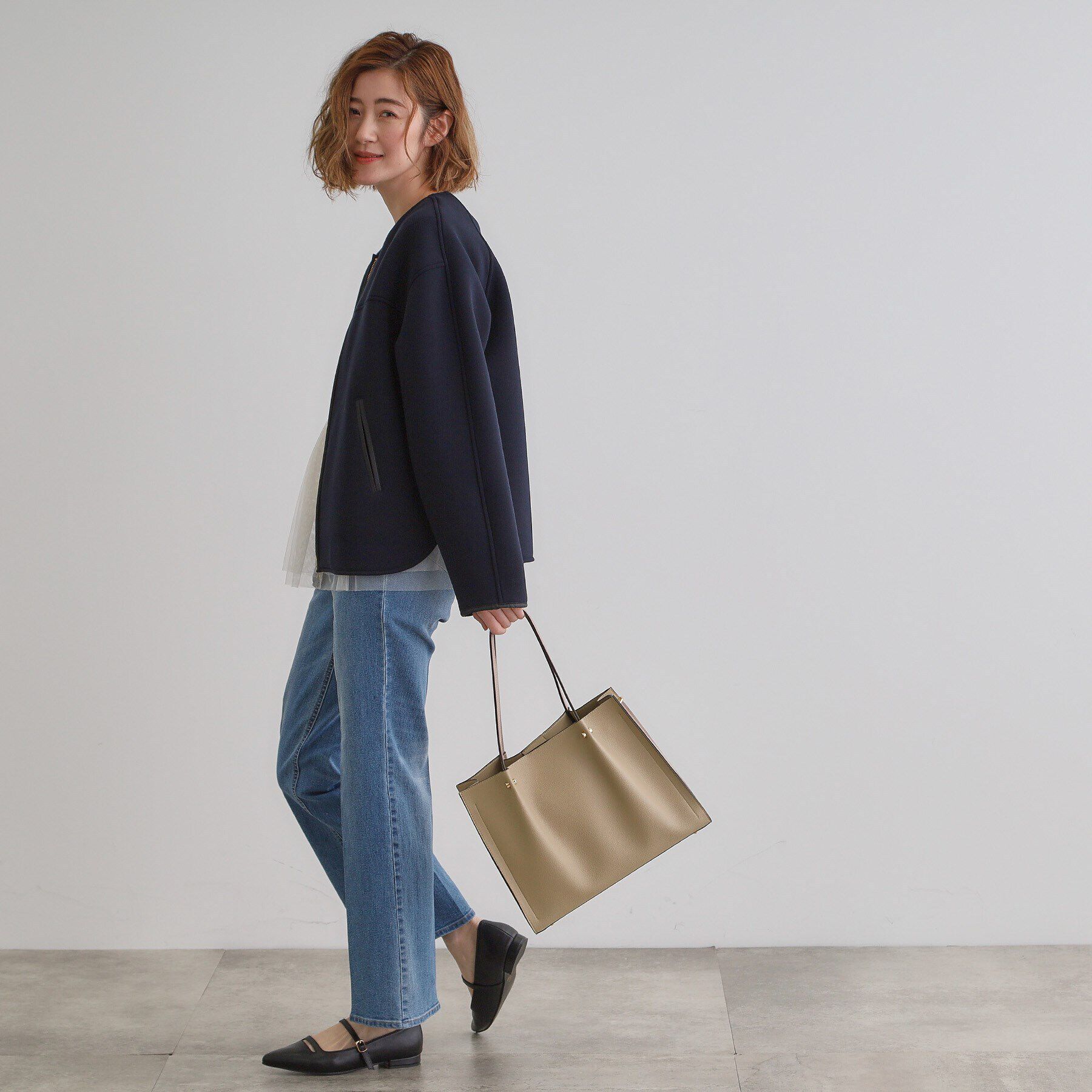 grove「【雑誌掲載】タックハンドルスクエア2WAYトート」|トートバッグ|