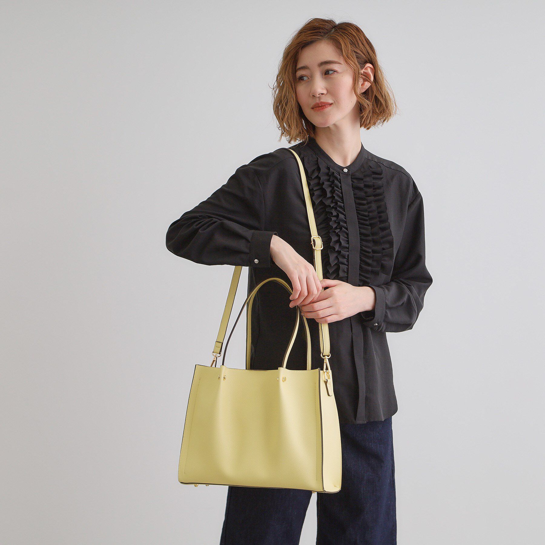 grove「【雑誌掲載】タックハンドルスクエア2WAYトート」|トートバッグ|