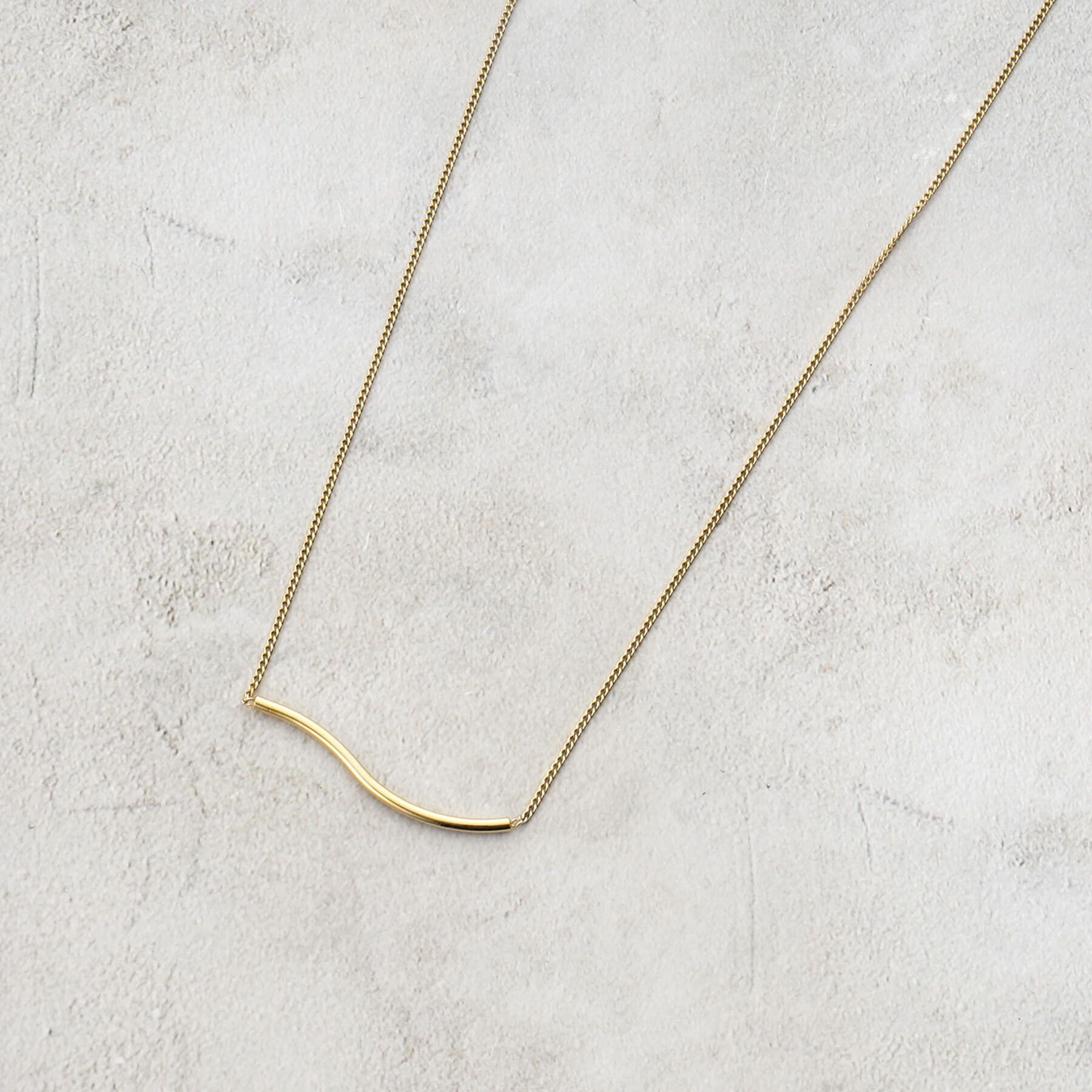 grove「【ステンレス】ニュアンスメタルバーネックレス」|ネックレス|ゴールド(007)