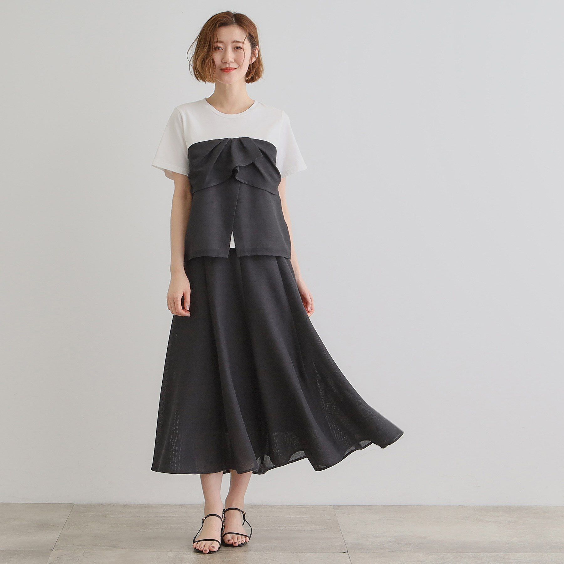 grove「【大人のリゾートスタイル/SETUP】麻調フレアスカート」|スカート|