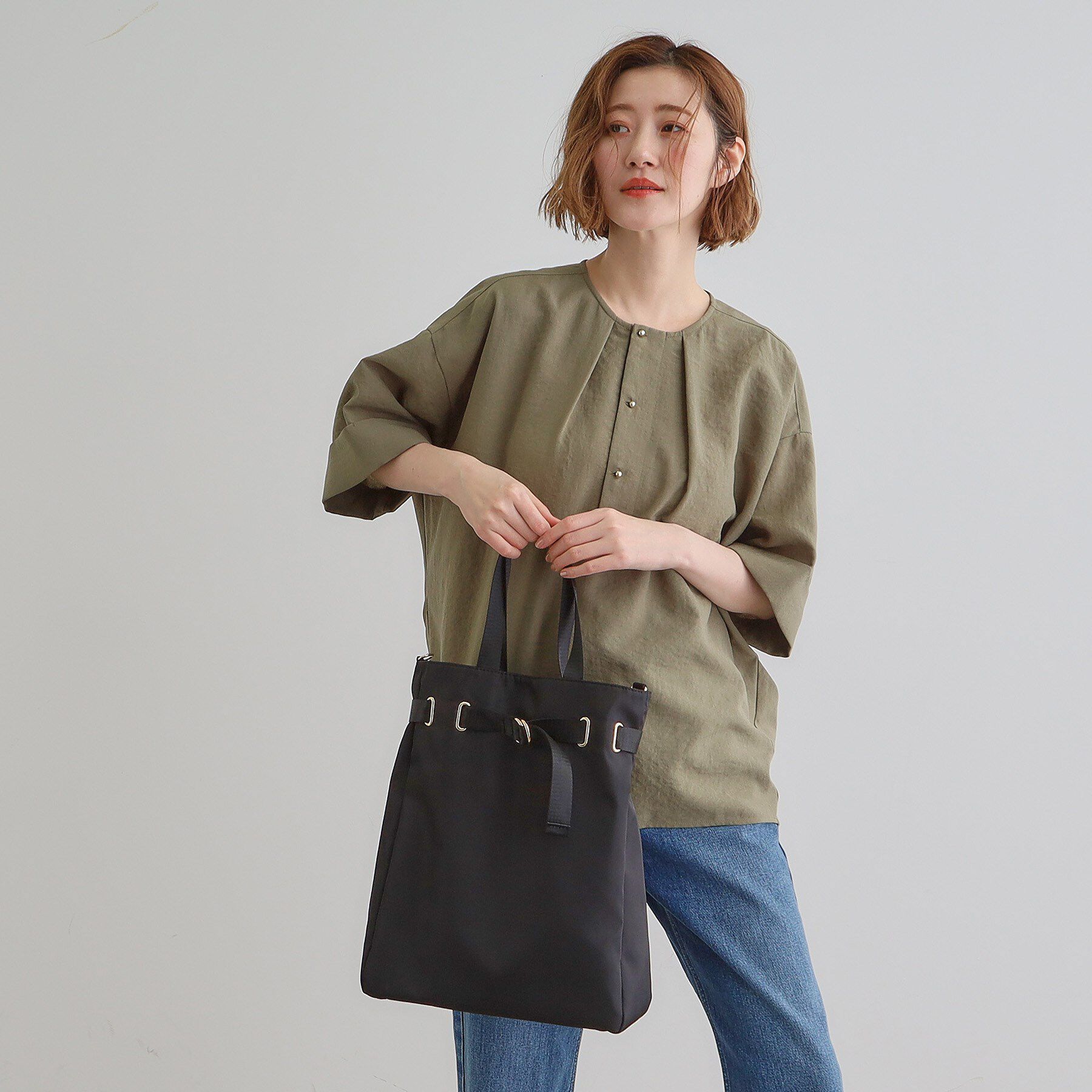 grove「【晴れの日も雨の日も】撥水ベルト2WAYトート」|トートバッグ|