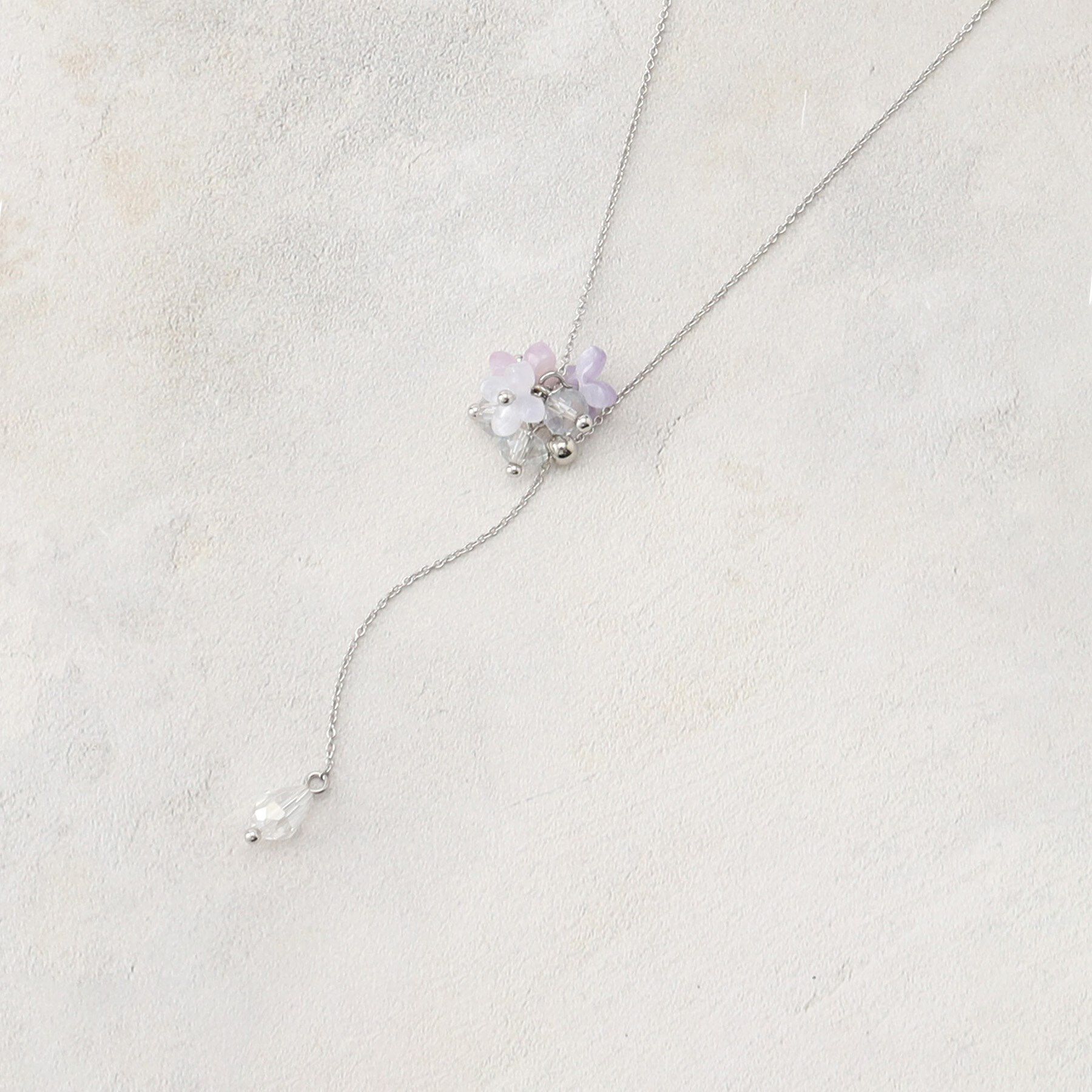 grove「フラワーモチーフスライドネックレス」|ネックレス|パープル(081)