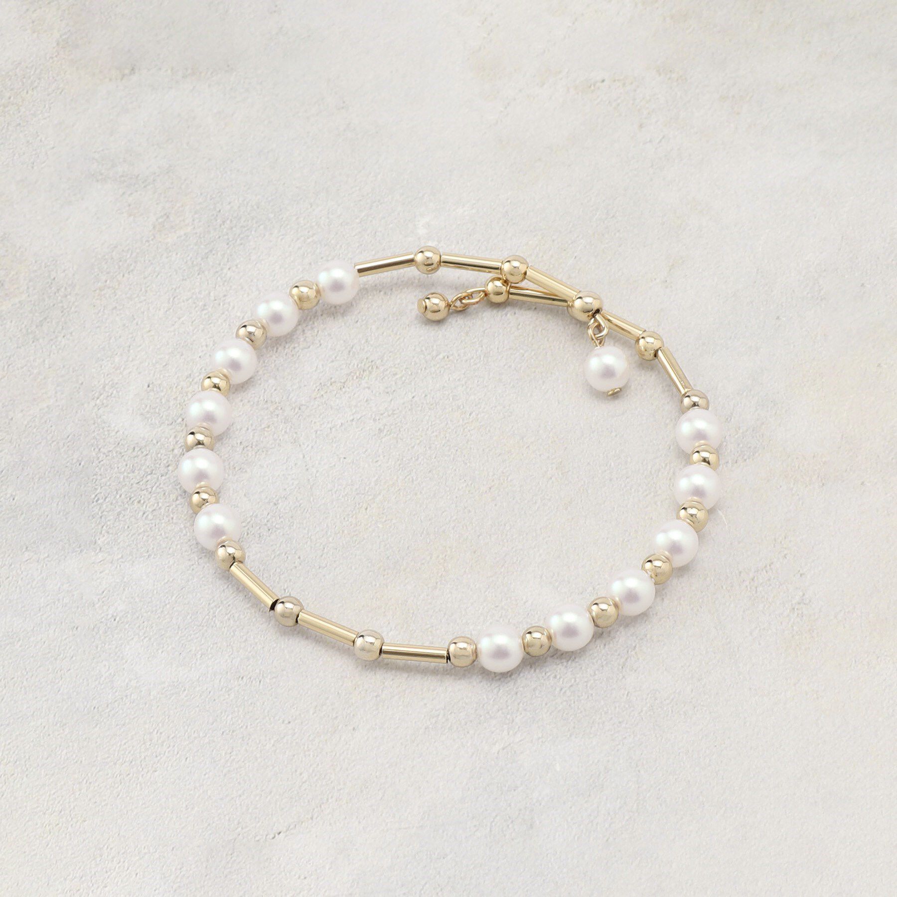 grove「メタルパール調ワイヤーブレス」|ブレスレット・バングル|ゴールド(007)