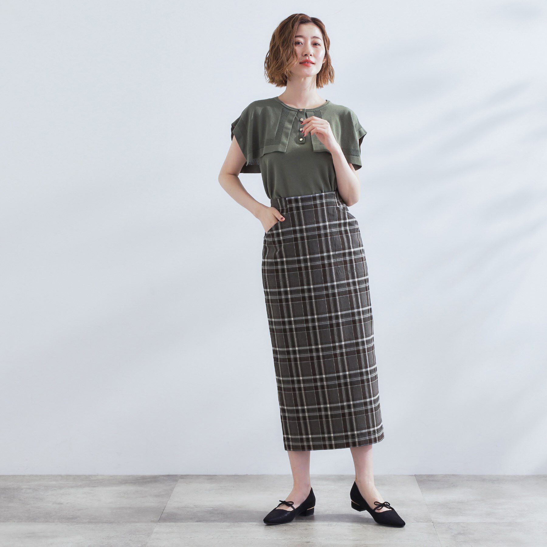 grove「360&deg;伸びて楽なはき心地　すっきり見えタイトスカート」|スカート|