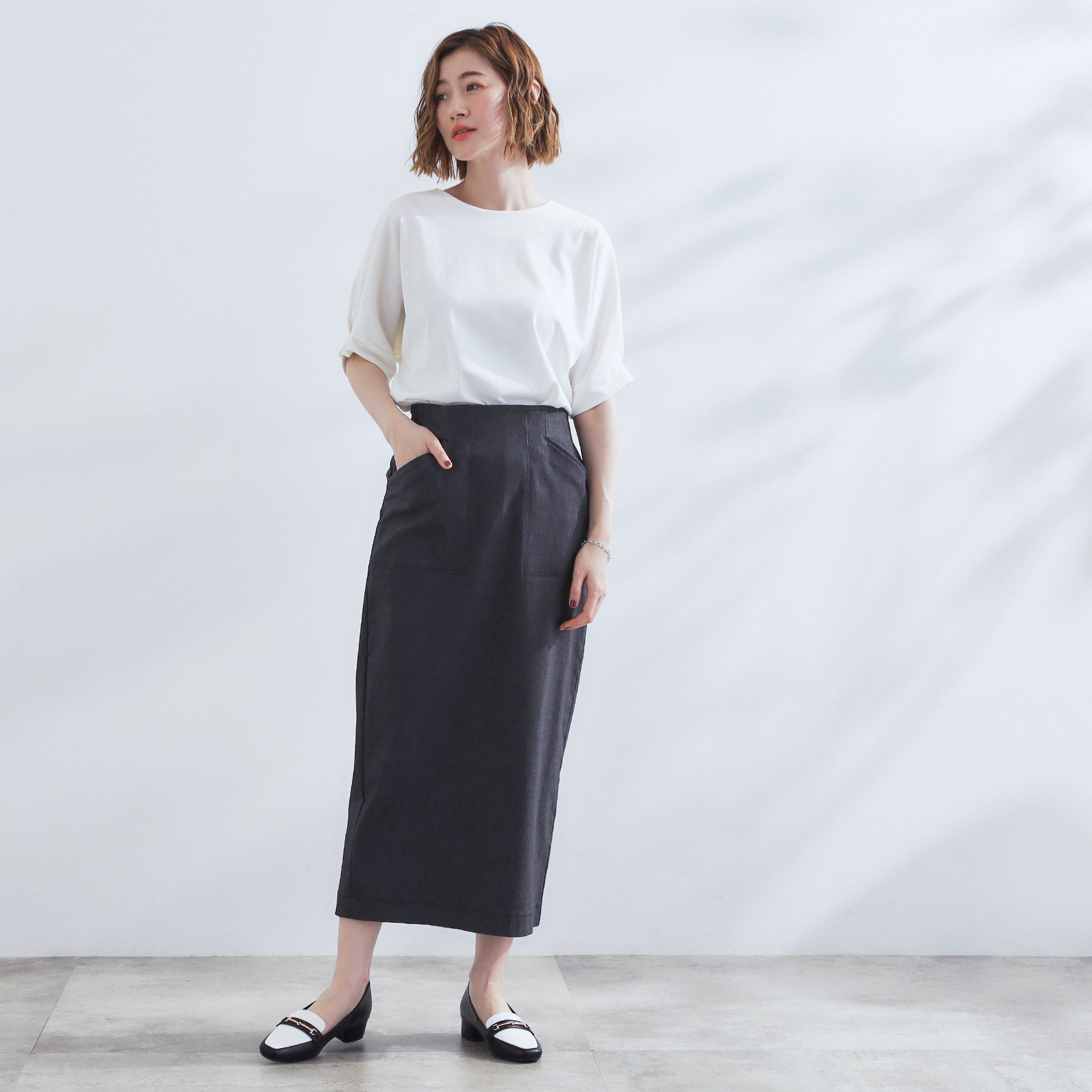 grove「360&deg;伸びて楽なはき心地　すっきり見えタイトスカート」|スカート|