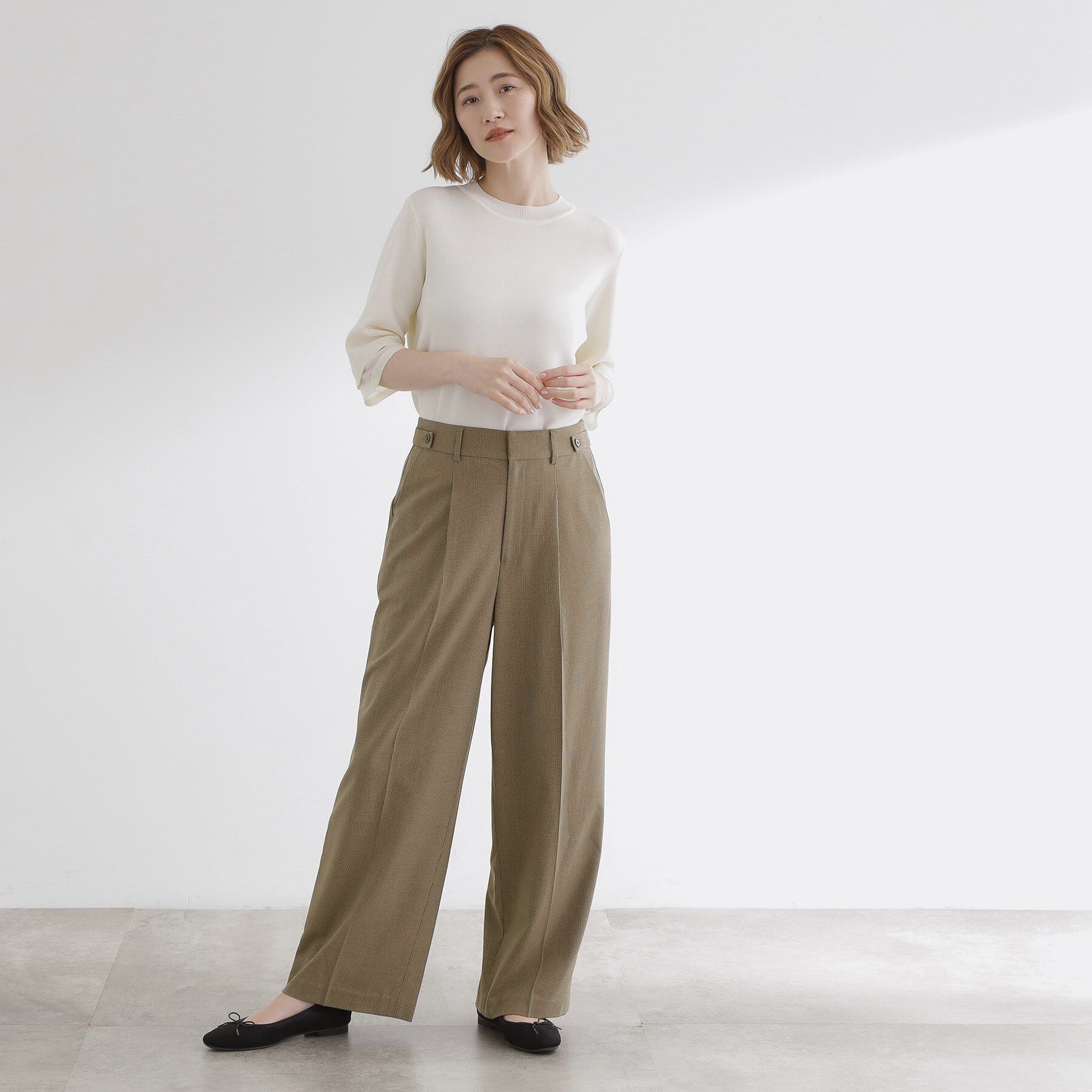 grove「【洗える】毎日履きたいチェックワイドパンツ」|その他|