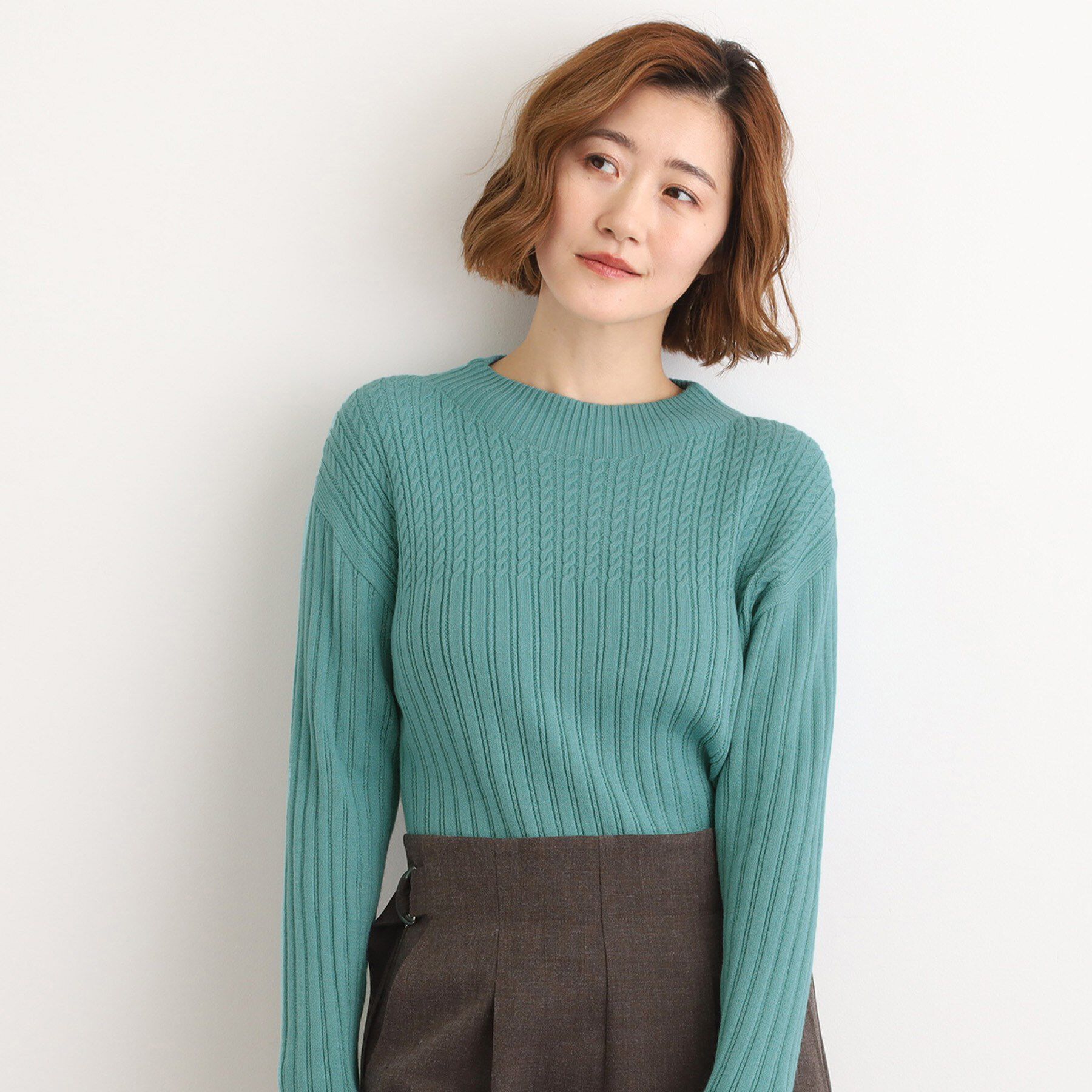 grove「【毛玉軽減／洗える】ミニケーブルニット」|ニット・セーター|