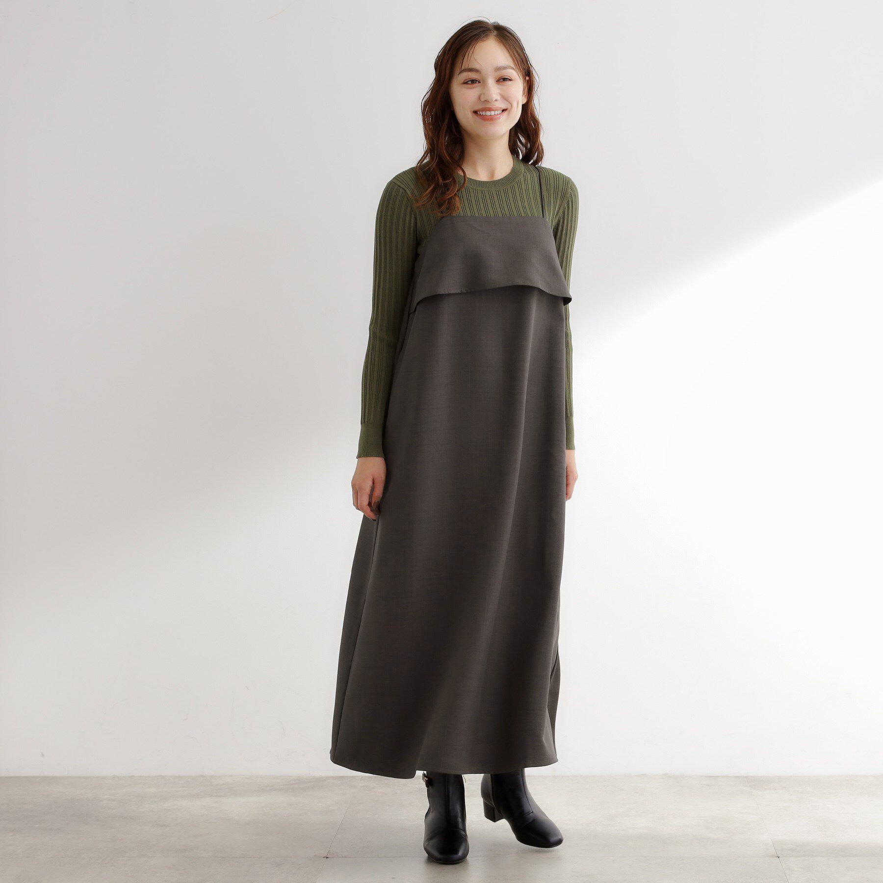 grove「【カセット服】洗えるAラインキャミワンピース」|ワンピース|