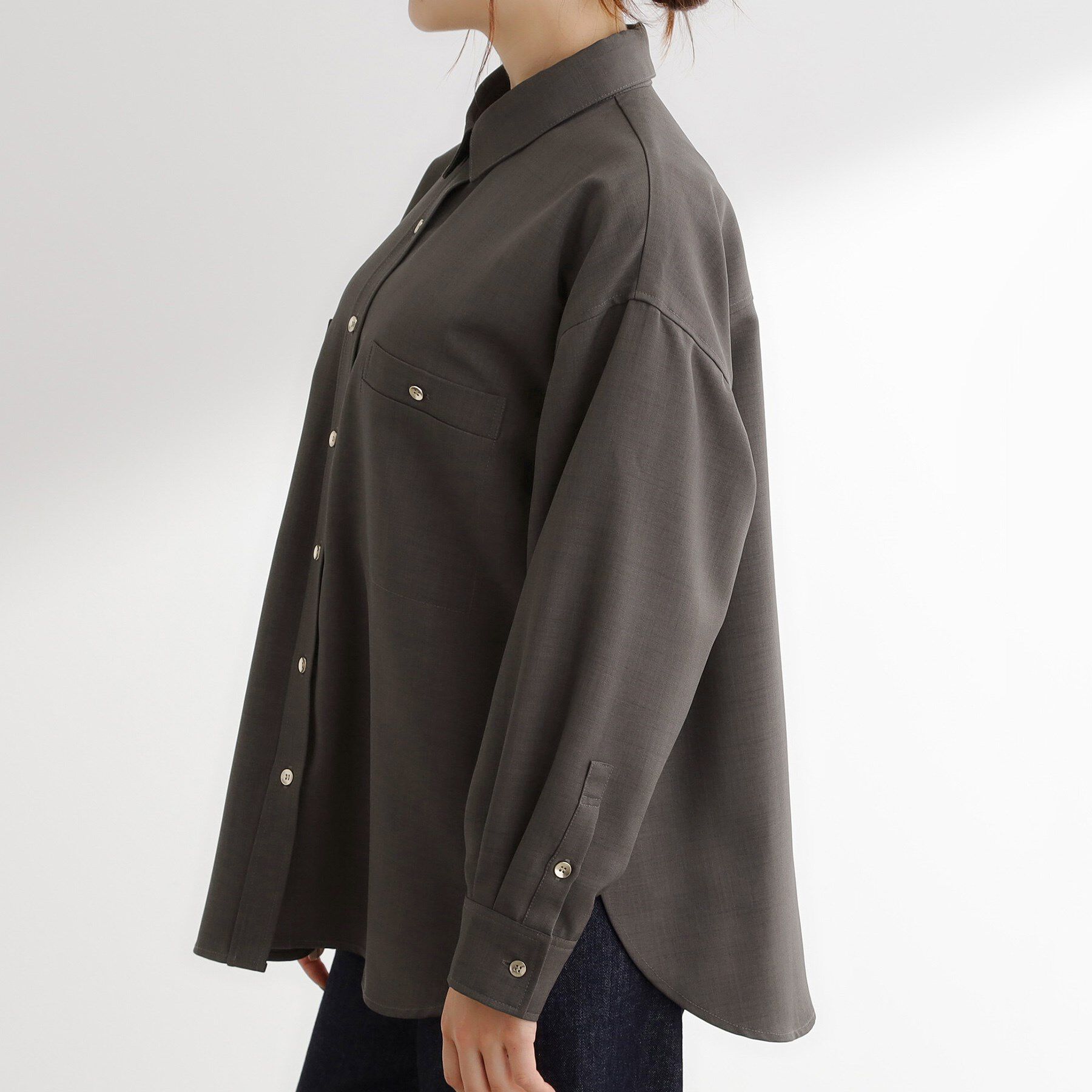 grove「【カセット服/選べる着丈】洗濯機で洗えるオーバーシャツ」|シャツ・ブラウス|