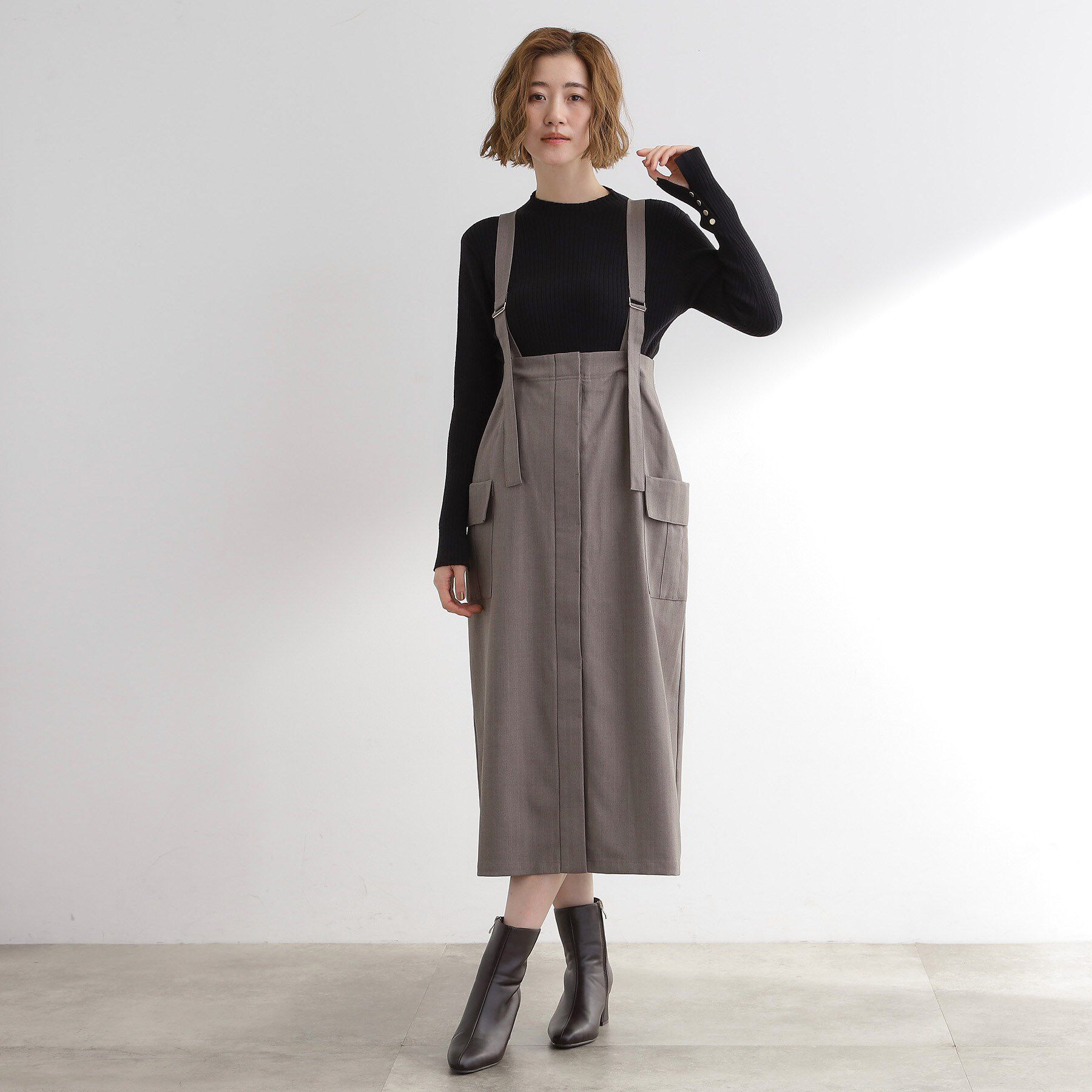 grove「【吸湿発熱／帯電防止】ハイネックリブプルオーバー」|ニット・セーター|