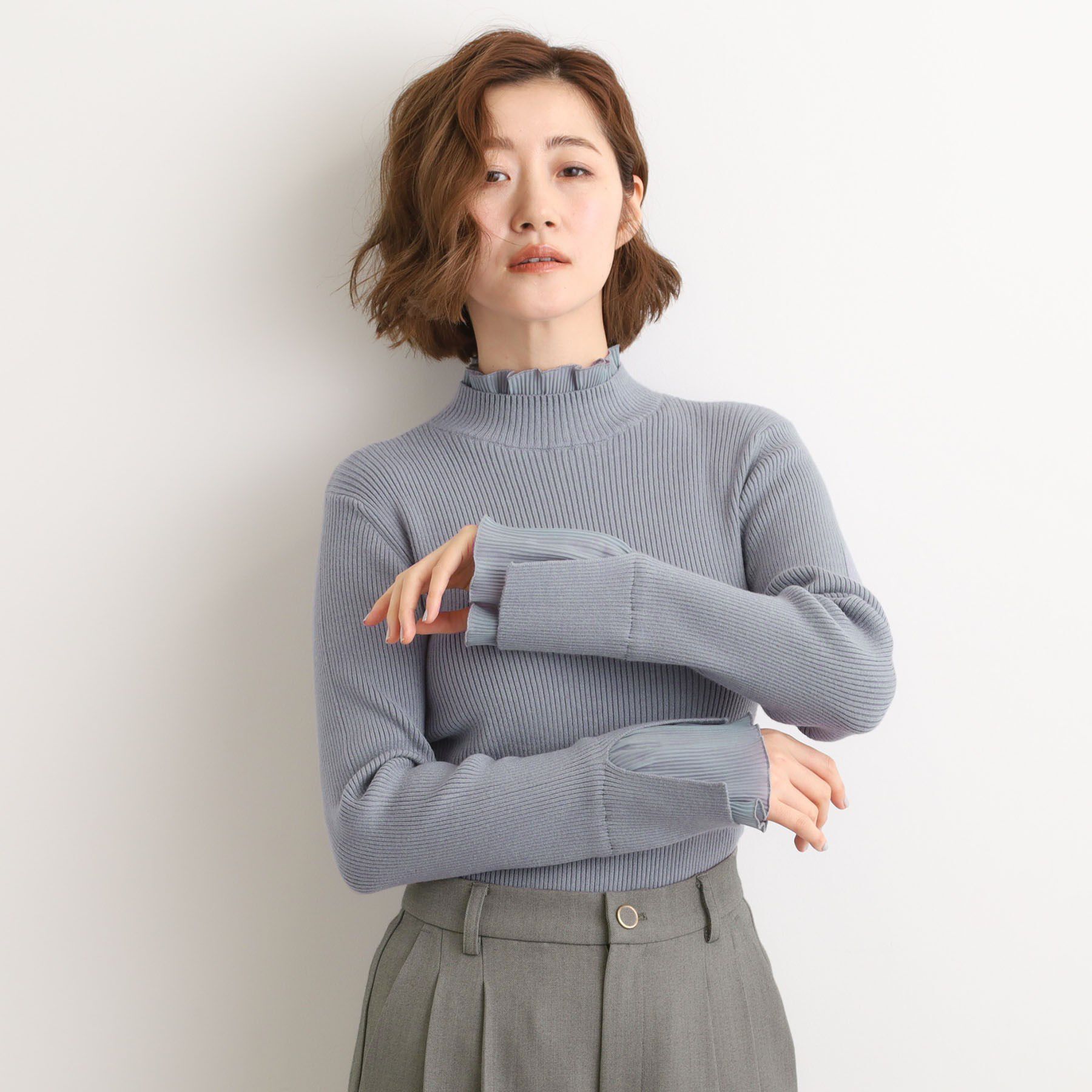 grove「プリーツレイヤードニットプルオーバー」|ニット・セーター|