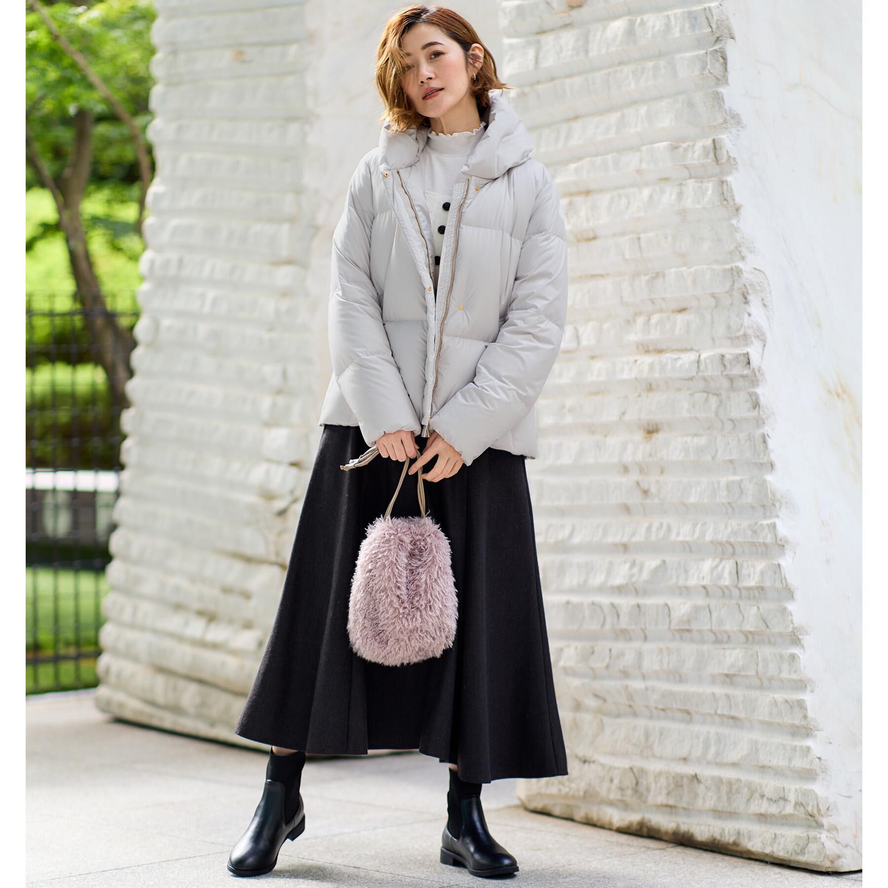 grove「【名品アウター／800FP・多機能】つつまれダウンショート」|ダウン|