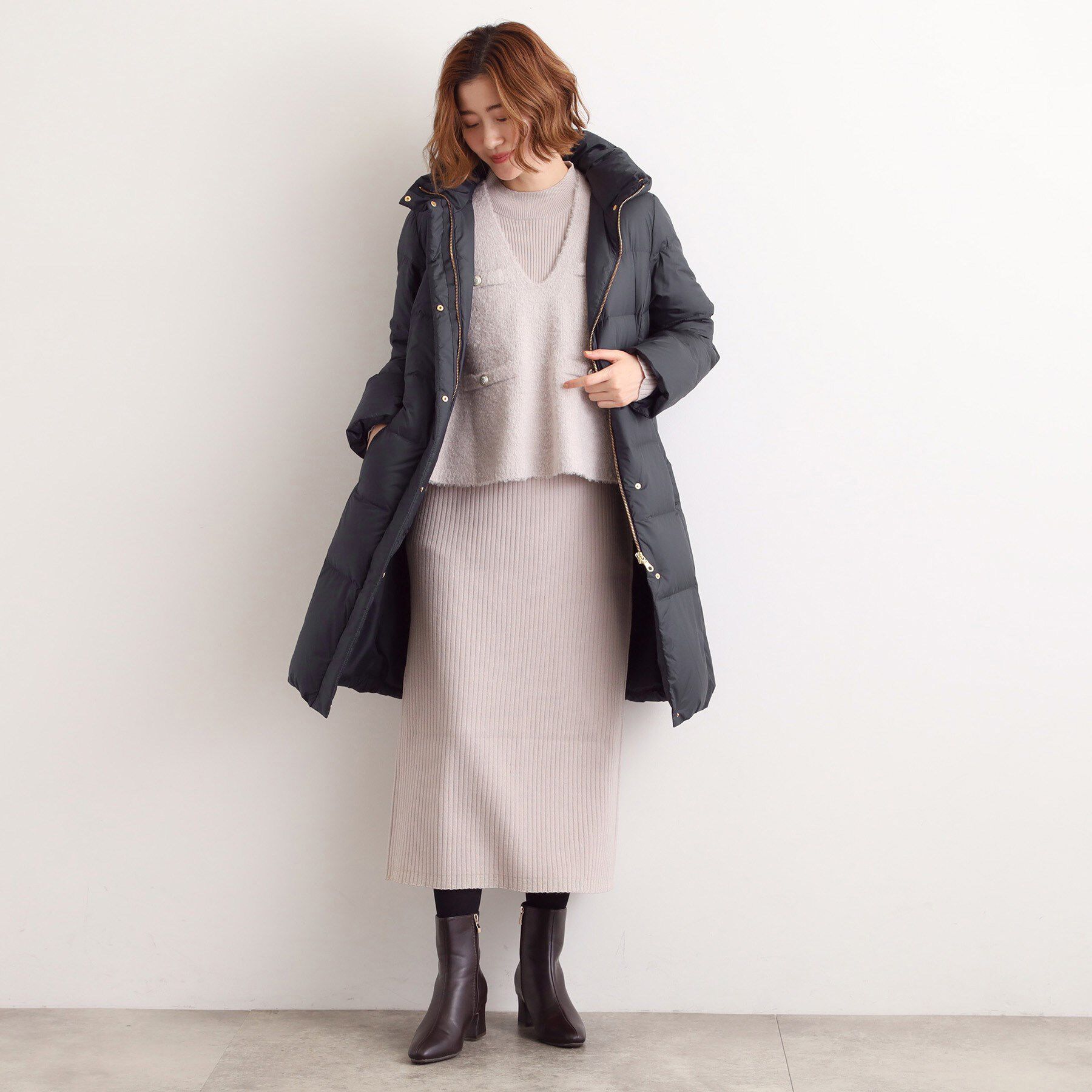 grove「【名品アウター/800FP・多機能】つつまれダウンロング」|ダウン|