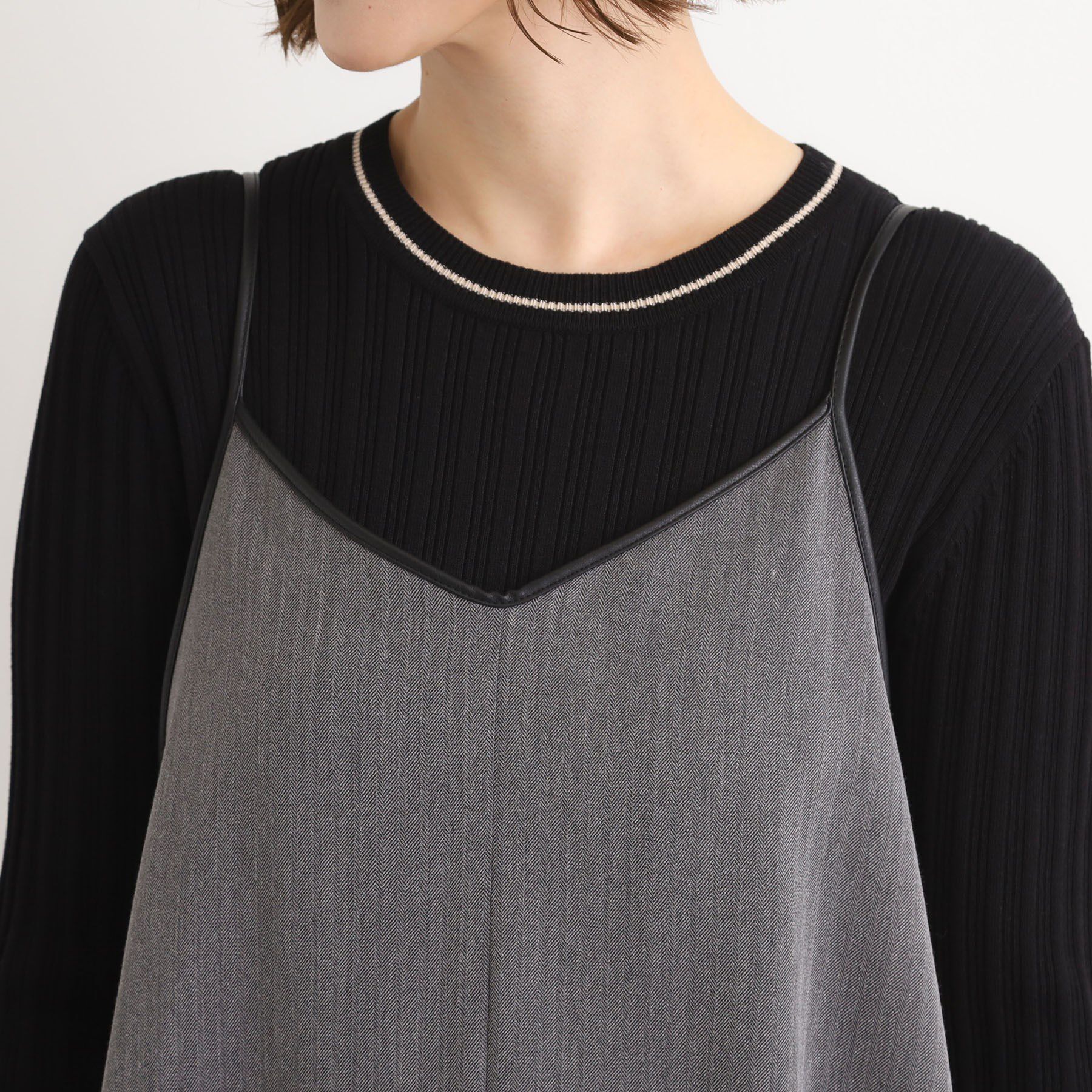 grove「【体型カバー/レイヤード】へリンボンキャミワンピース」|ワンピース|