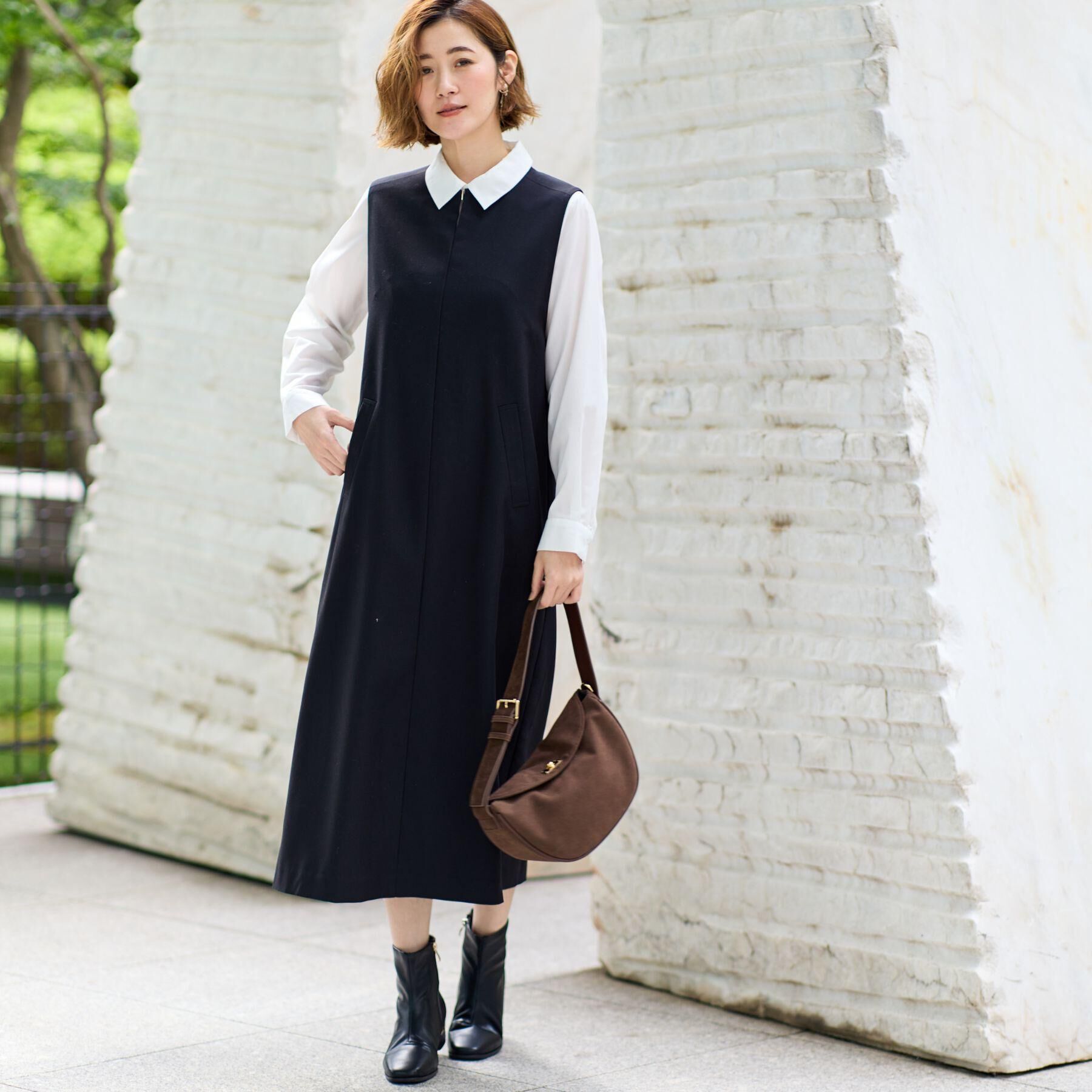 grove「【2WAY/美シルエット】着こなし自在のジャンドレワンピース」|ワンピース|