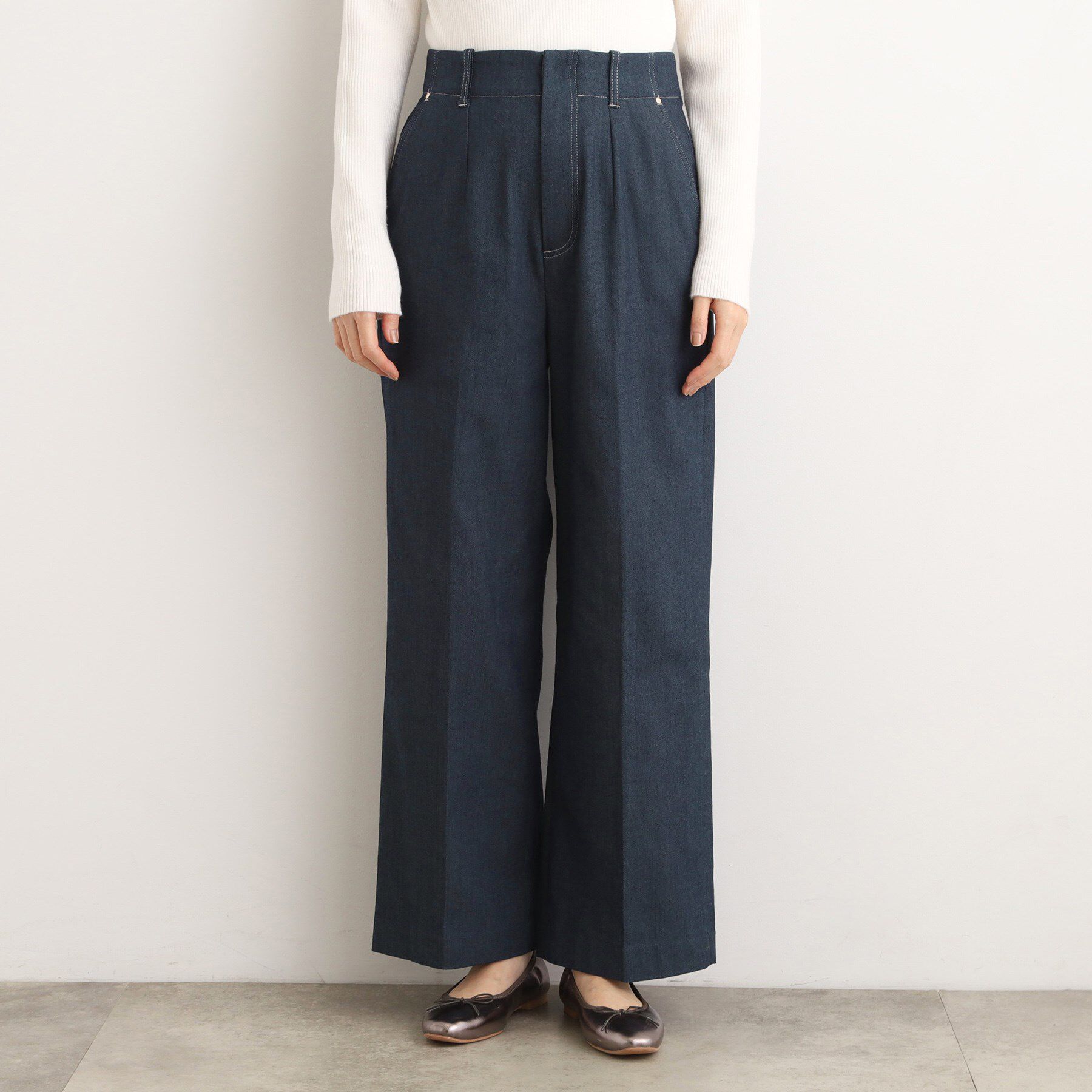 grove「【あったか裏起毛】デニムライクストレートワイドパンツ」|その他|