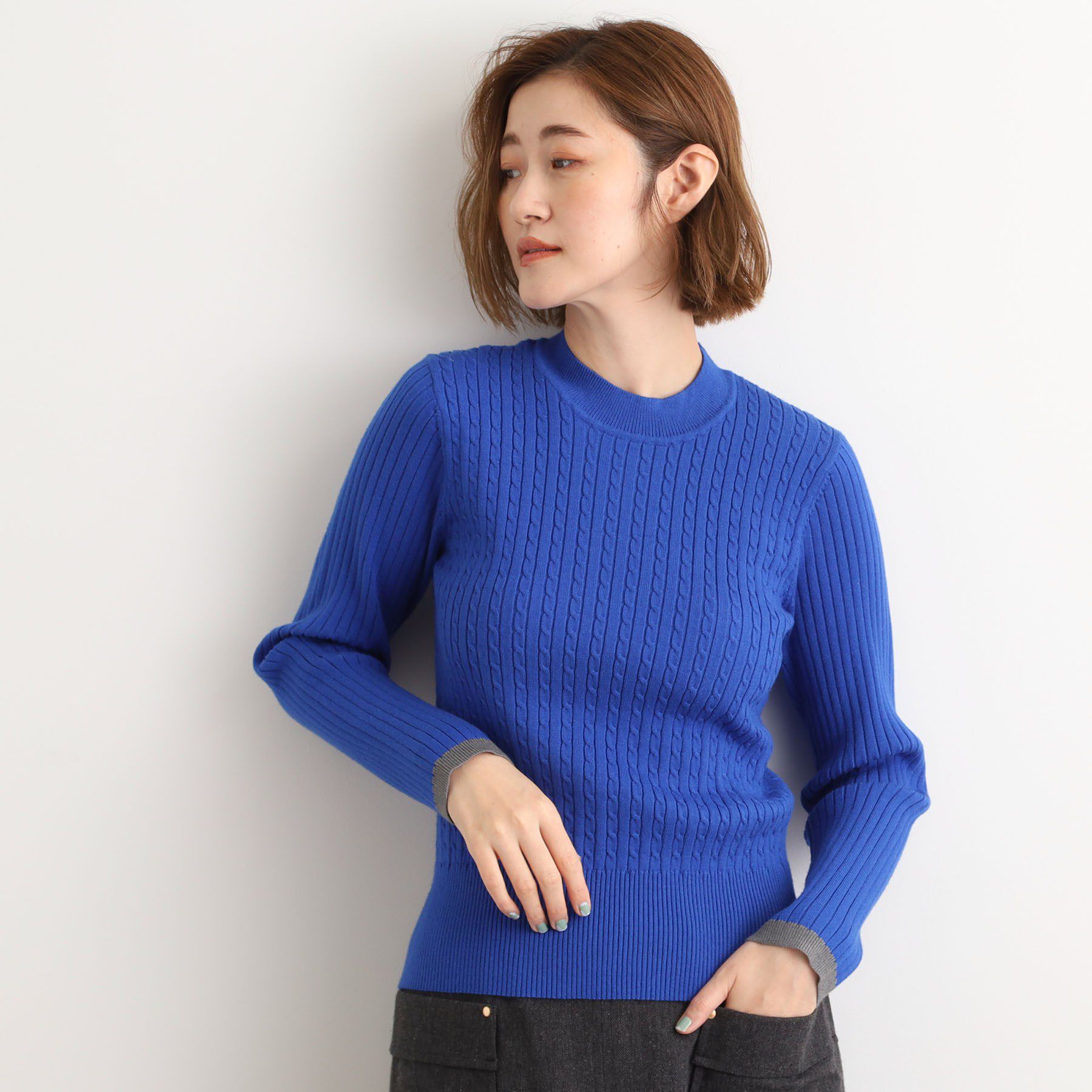 grove「袖口配色リブニット」|ニット・セーター|