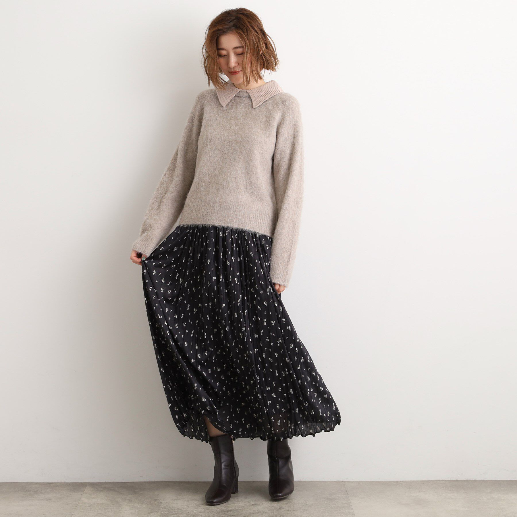 grove「花柄アソートプリーツスカート」|スカート|