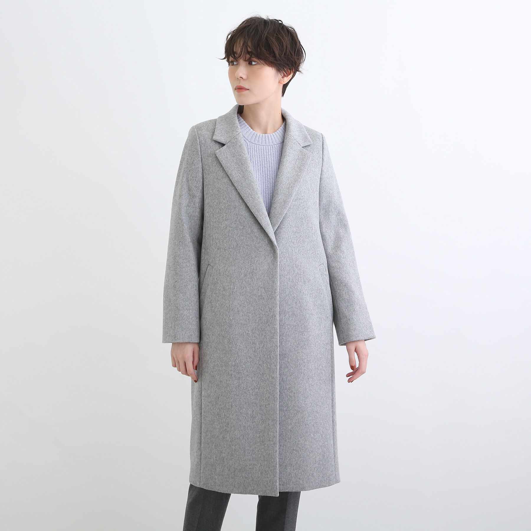 INDIVI「【定番人気！/名品コート/日本製】ウール100%チェスターコート」|チェスターコート|