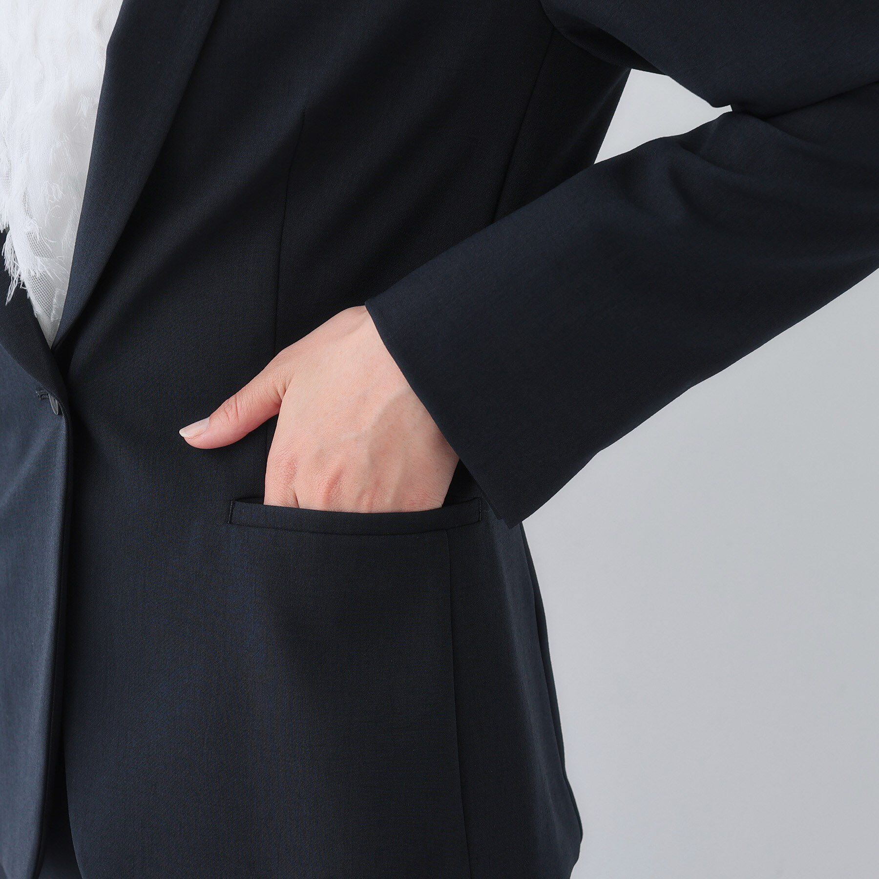 INDIVI「【定番スーツ／UVケア／洗える】ウール調テーラードジャケット」|スーツ|