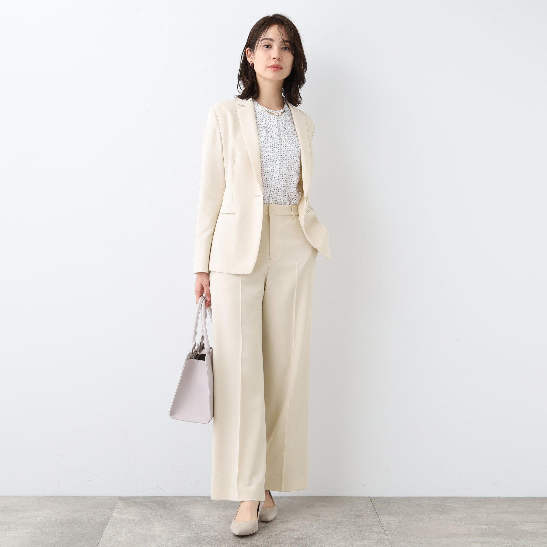 INDIVI「【洗える／UVケア／スーツ】ストレッチワイドパンツ」|スーツ|