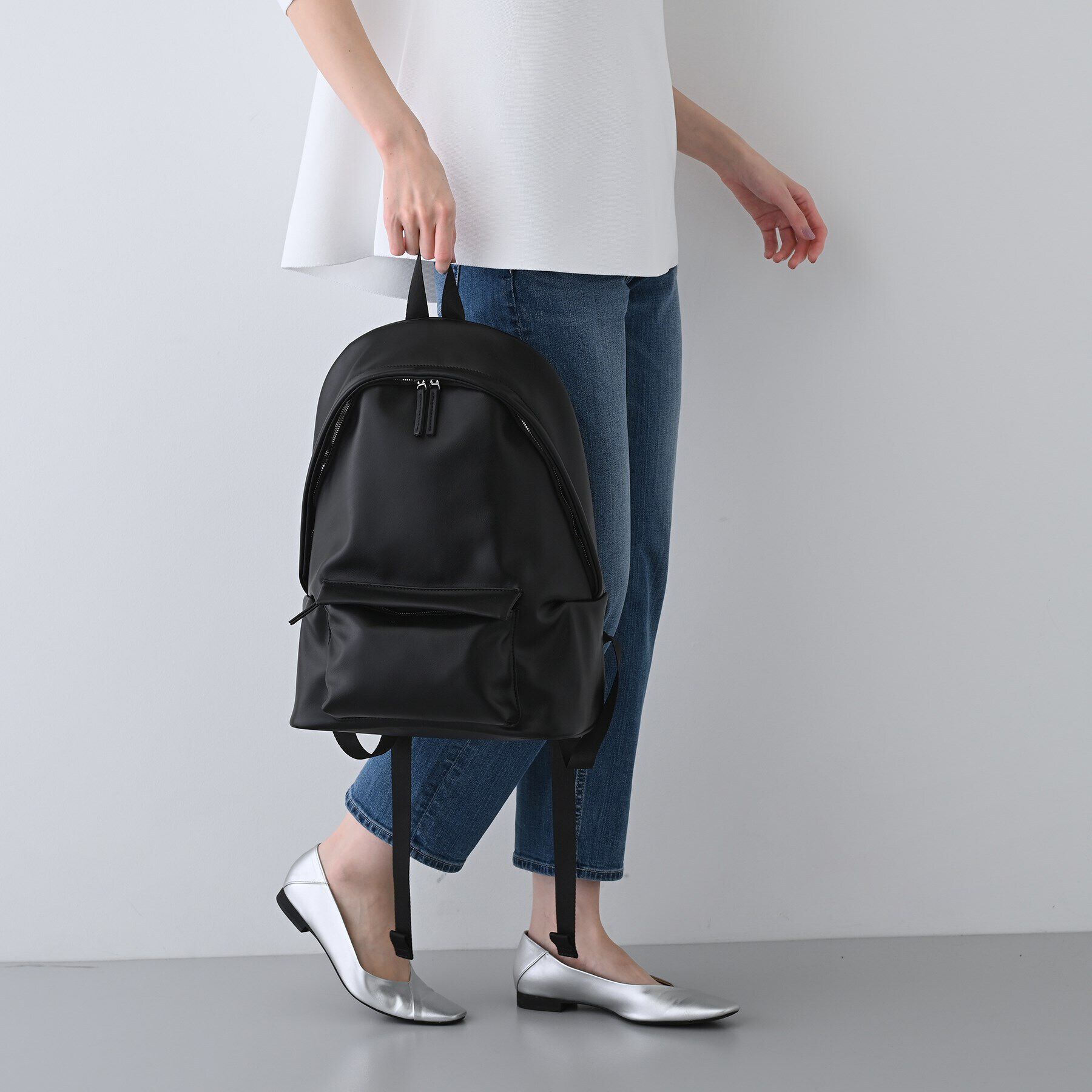 INDIVI「【軽量／撥水】ナイロン＆合皮 マルチリュック」|リュック|