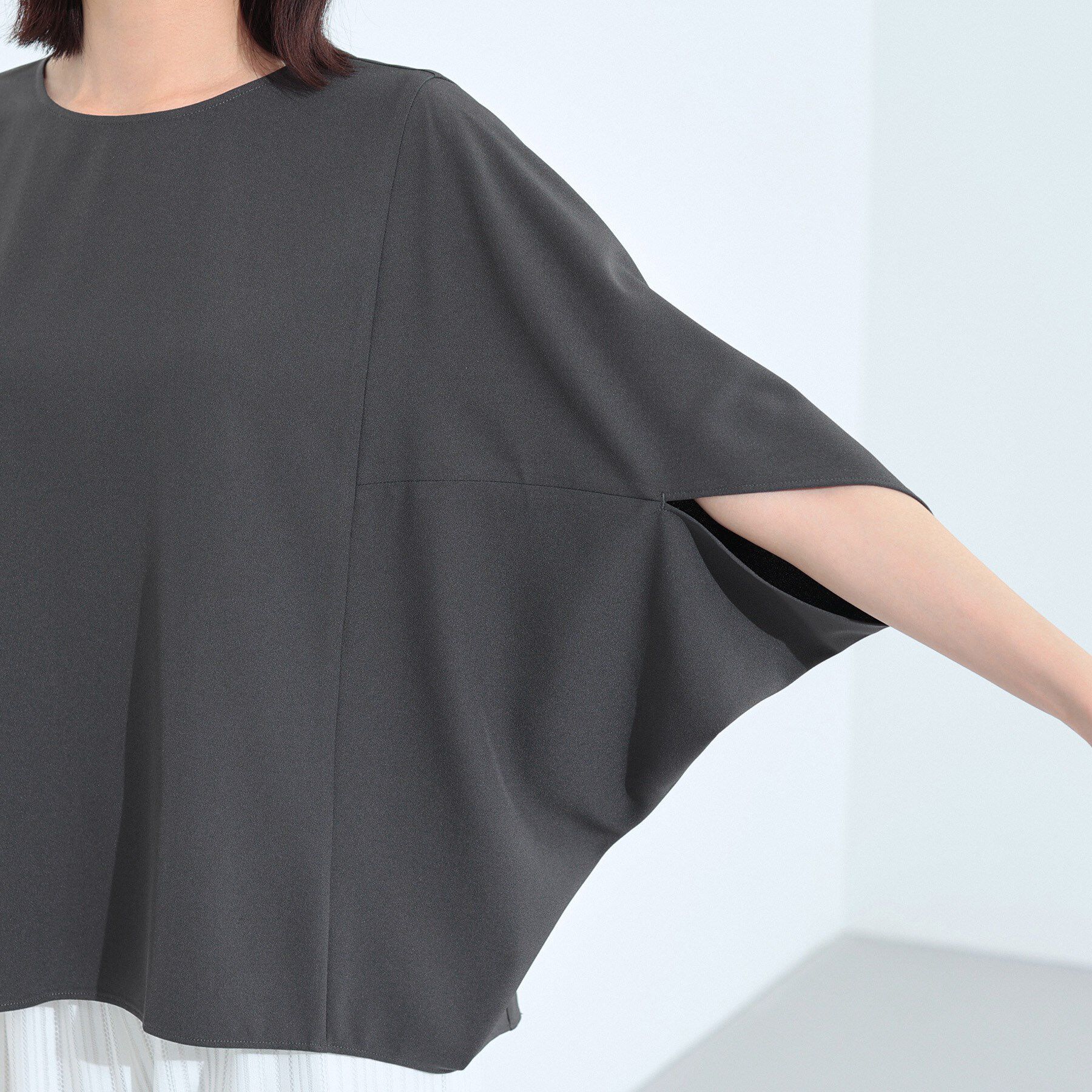 INDIVI「【体型カバー/SETUP可能】ジョーゼット　ドルマンブラウス」|シャツ・ブラウス|