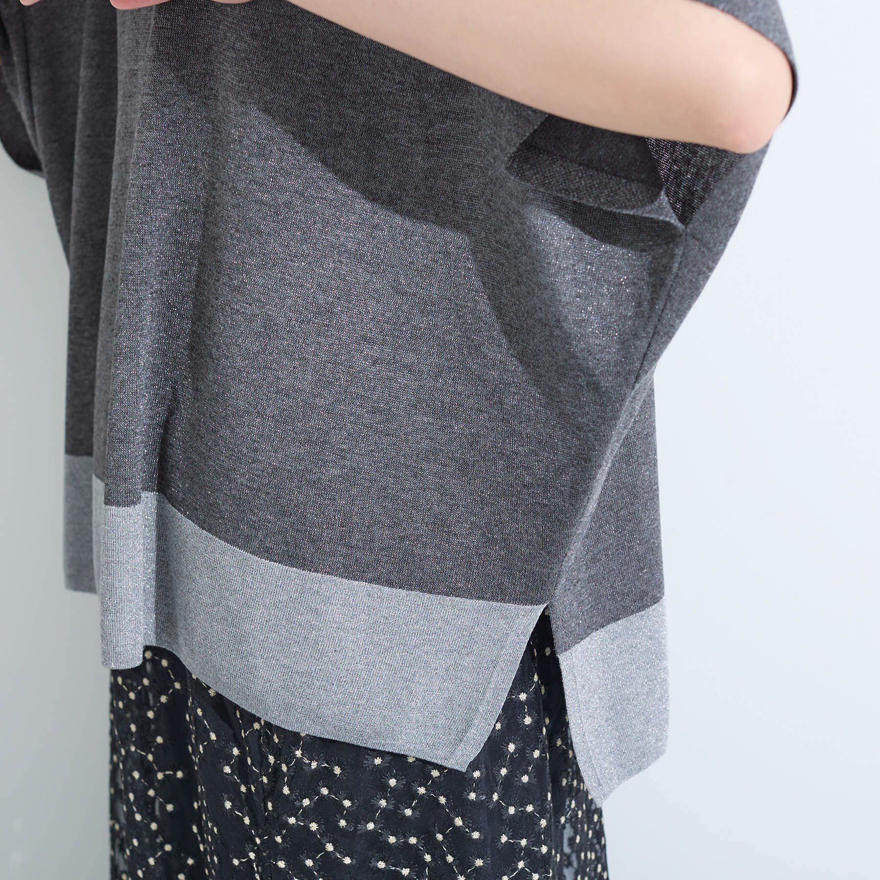 INDIVI「【洗える／二の腕カバー】バイカラーラメニット」|ニット・セーター|