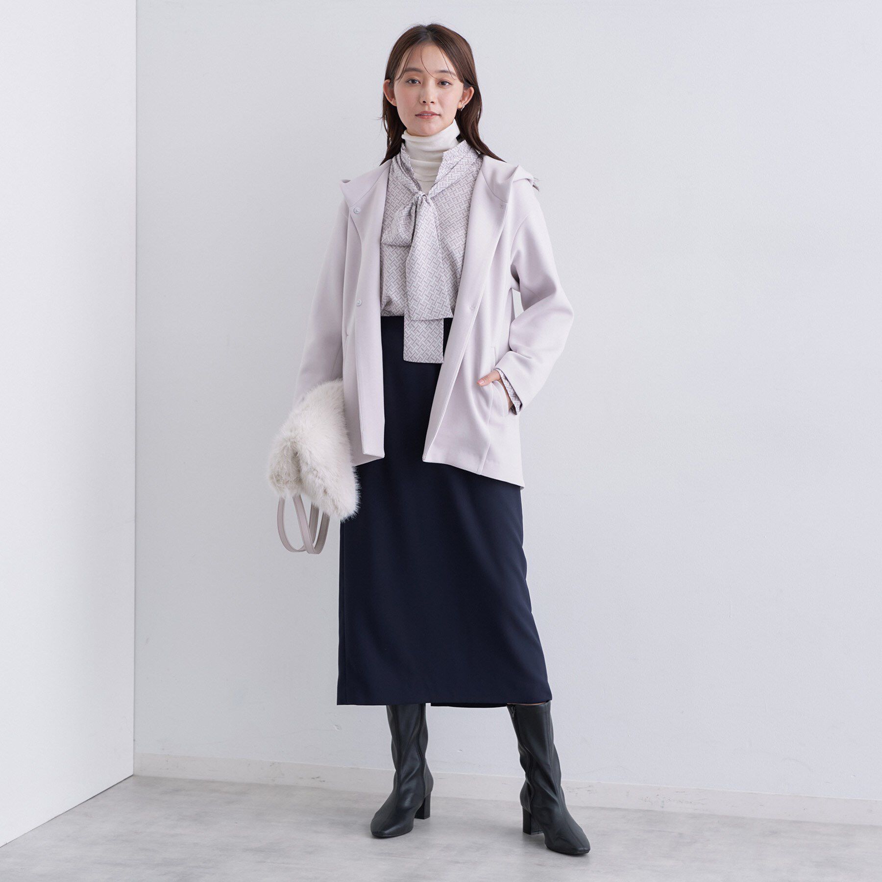 INDIVI「【軽羽織り】フーディーライトコート」|ブルゾン・スタジャン|