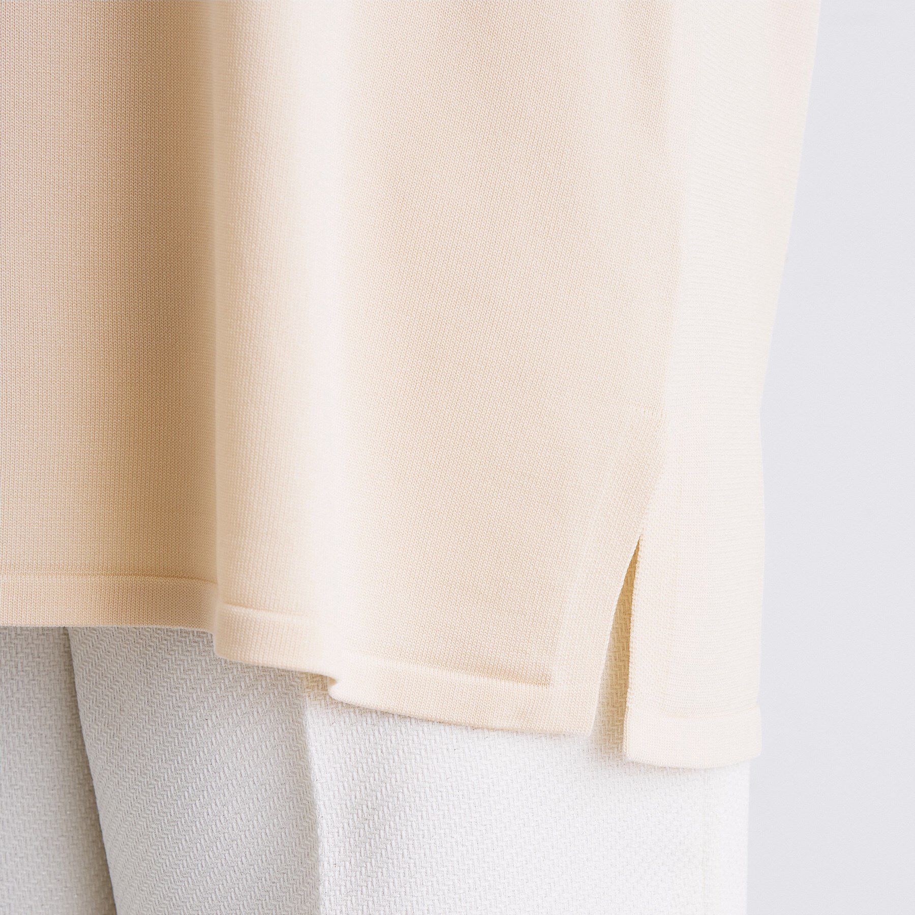 INDIVI「ロングライン ストレッチニット」|ニット・セーター|