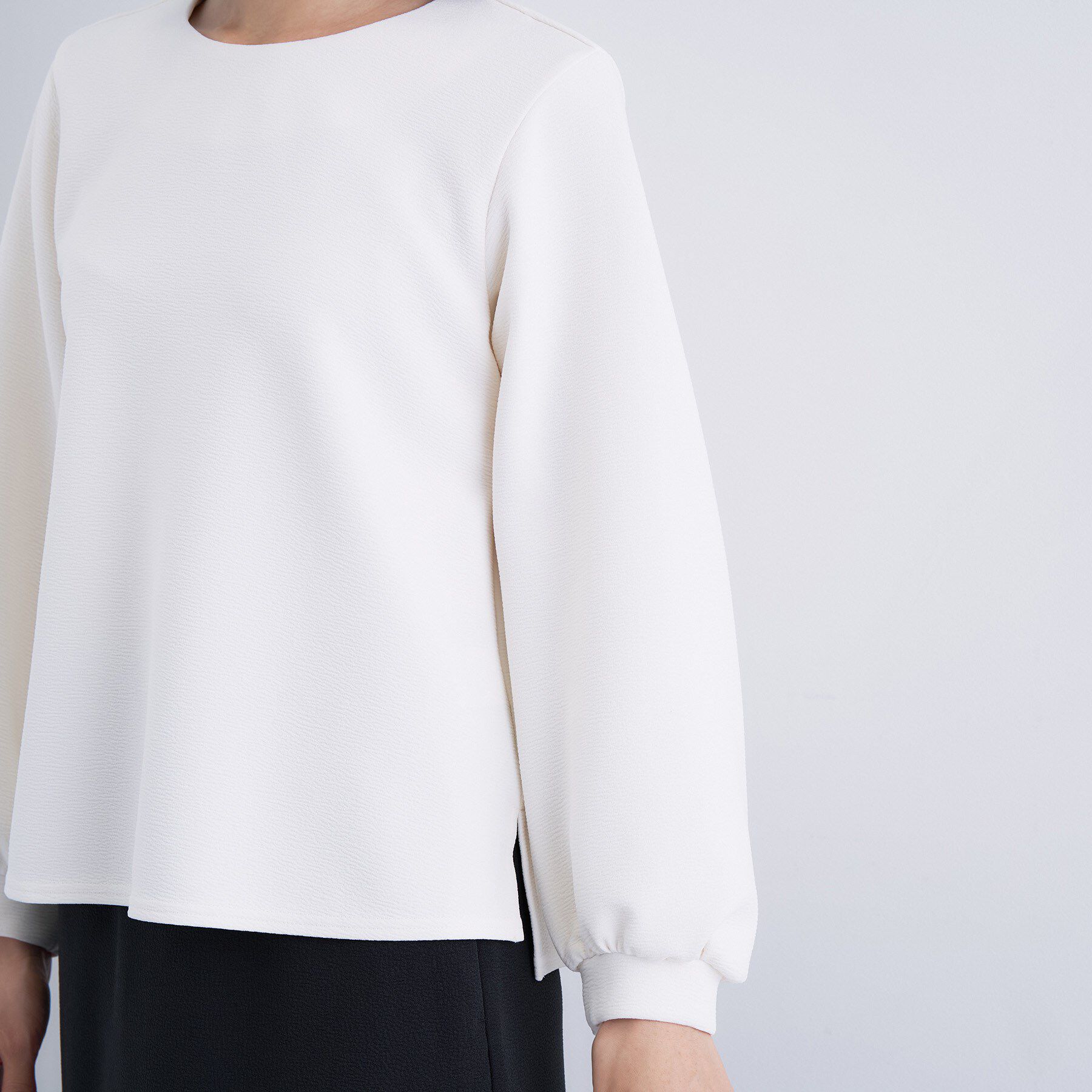 INDIVI「【SETUP可能／袖コンシャス】ダンボールジャージトップス」|Tシャツ・カットソー|