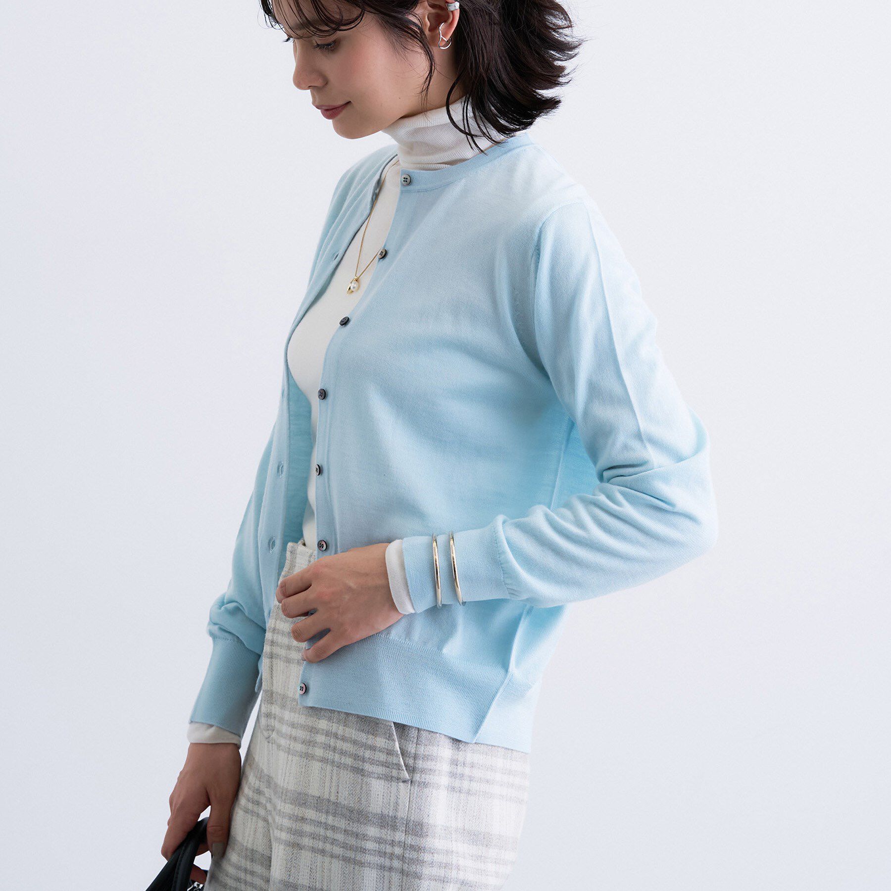 INDIVI「【洗える】ハイゲージニットカーディガン」|カーディガン|