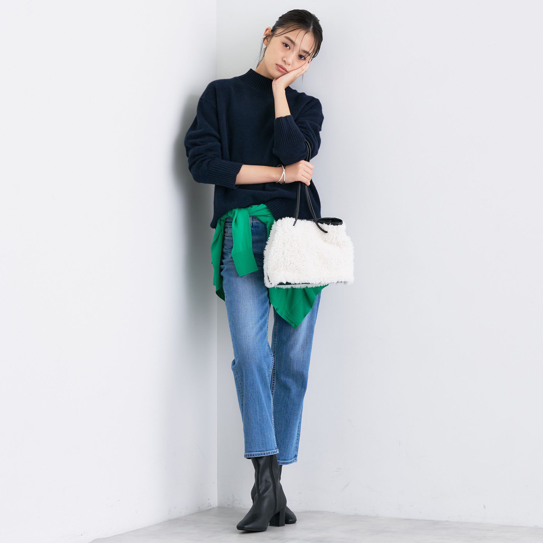 INDIVI「【冬ニット人気NO．1！／カシミヤ混】ミドルゲージハイネックニット」|ニット・セーター|