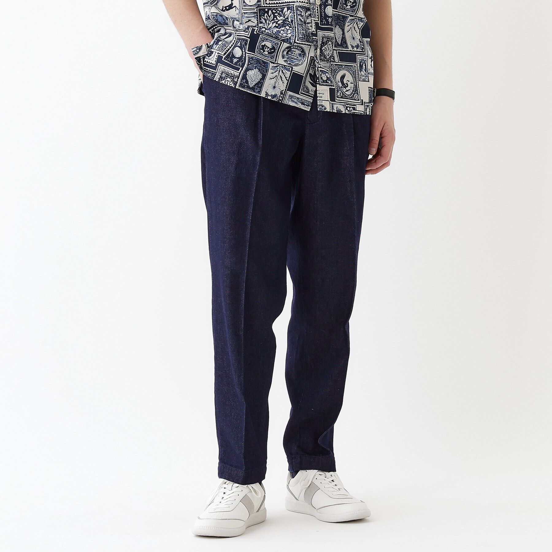 TAKEO KIKUCHI「【THE FLAGSHIP】綿キュプラウールデニム イージーパンツ」|その他|ネイビー(094)