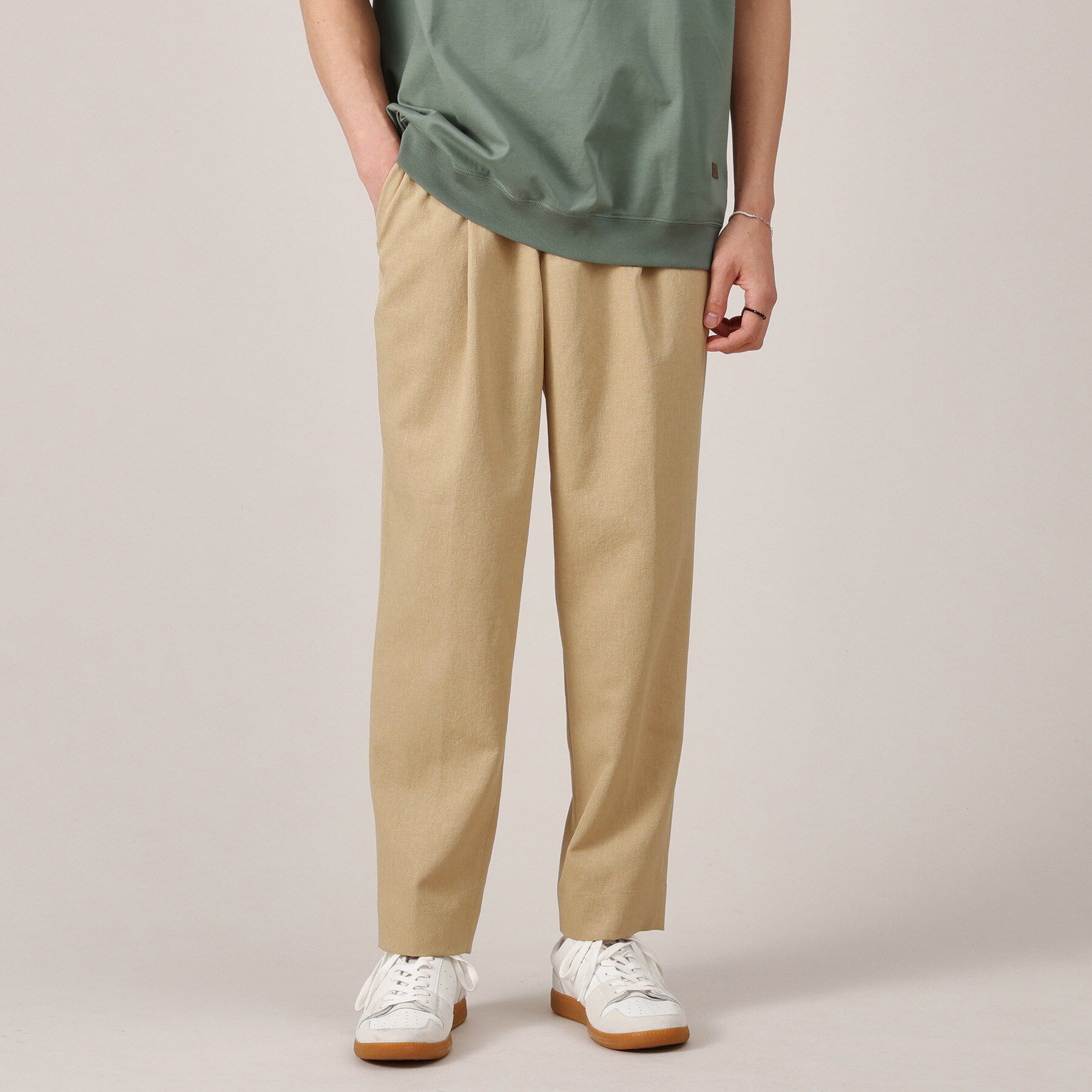 TAKEO KIKUCHI「【多機能】リネンライクカルゼ イージーパンツ」|その他|ピンクベージュ(05